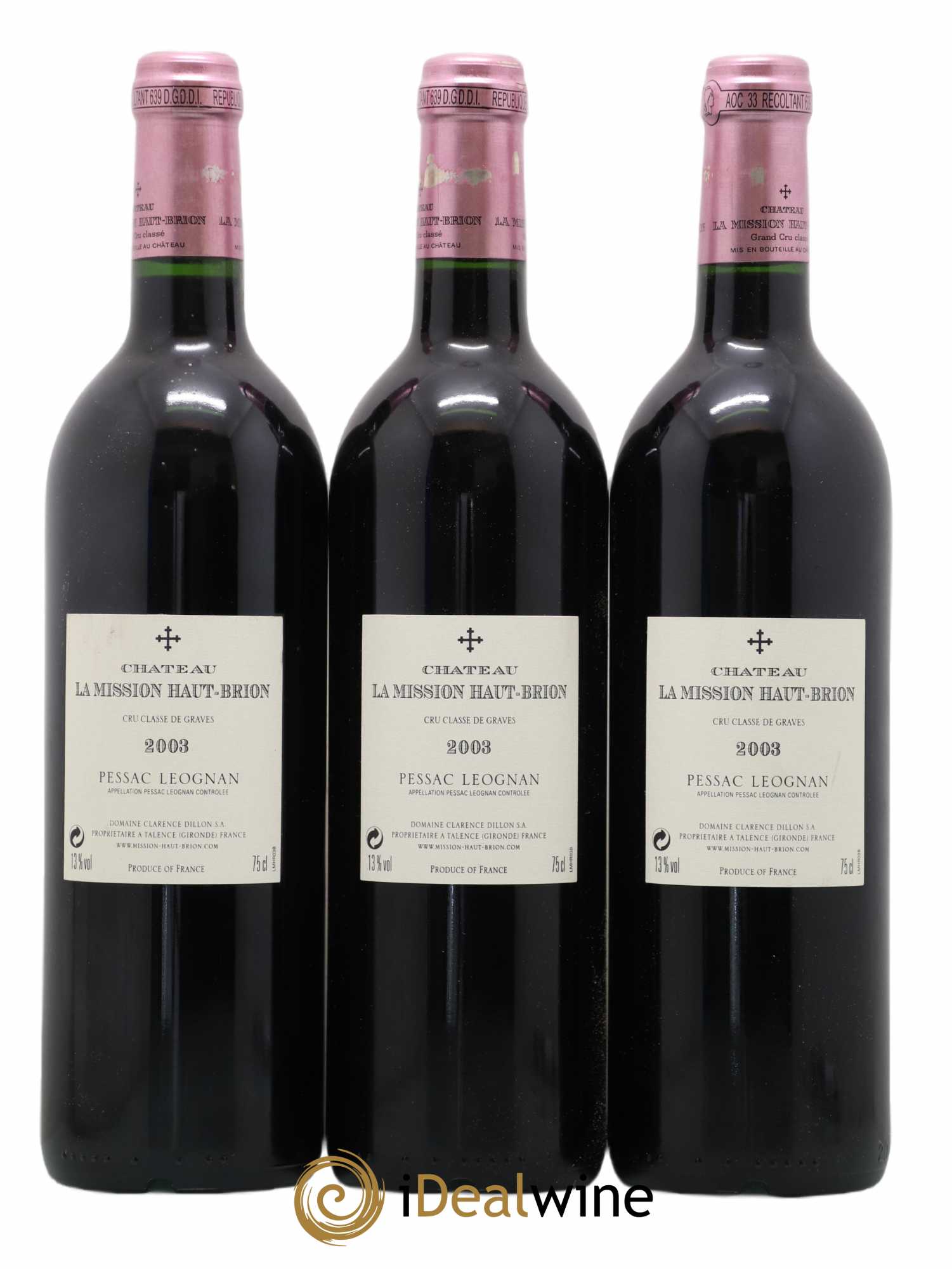 Château la Mission Haut-Brion Cru Classé de Graves 2003 - Lot of 3 bottles - 1