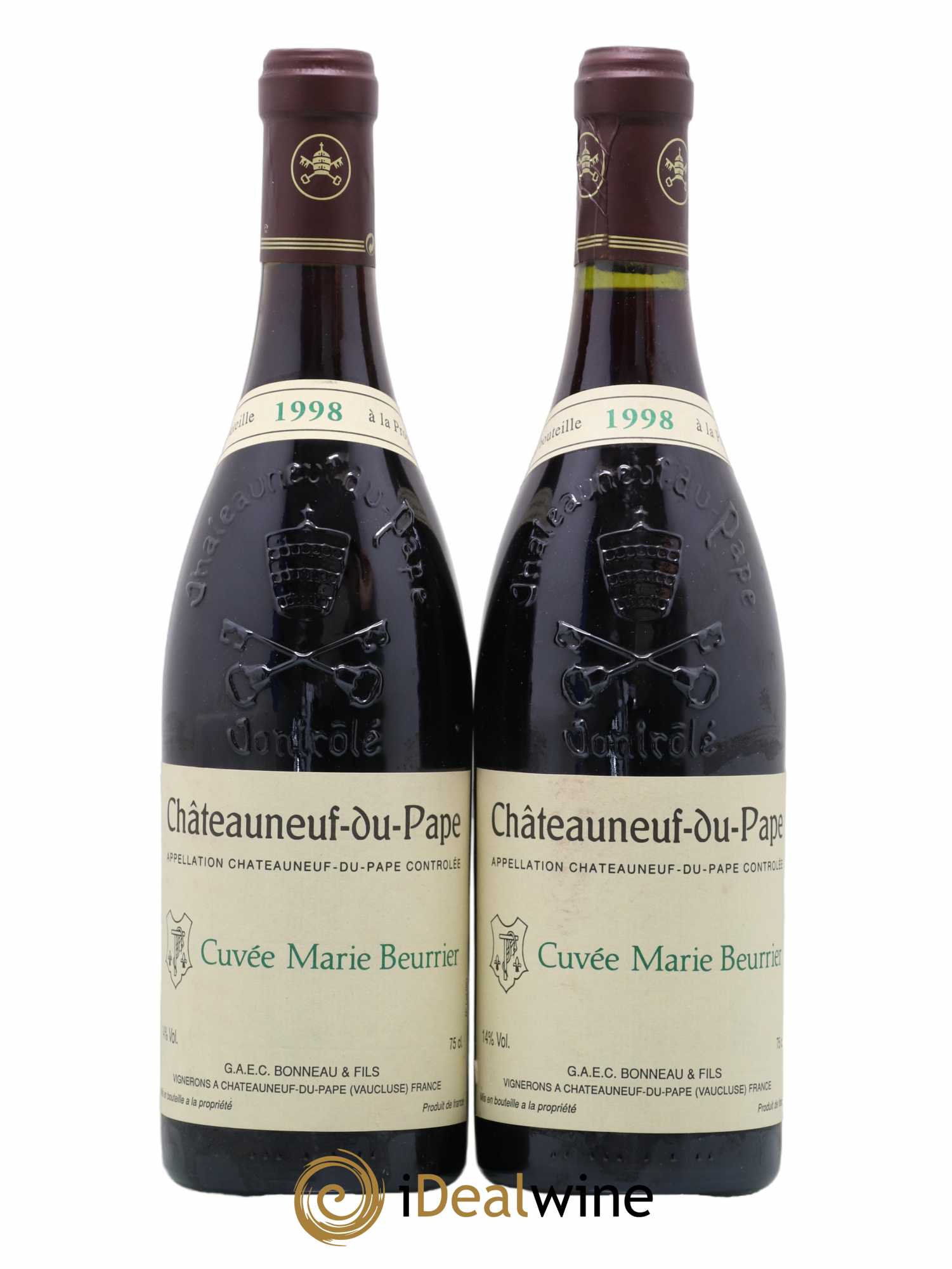 Châteauneuf-du-Pape Marie Beurrier Henri Bonneau & Fils 1998 - Lot de 2 bouteilles - 0