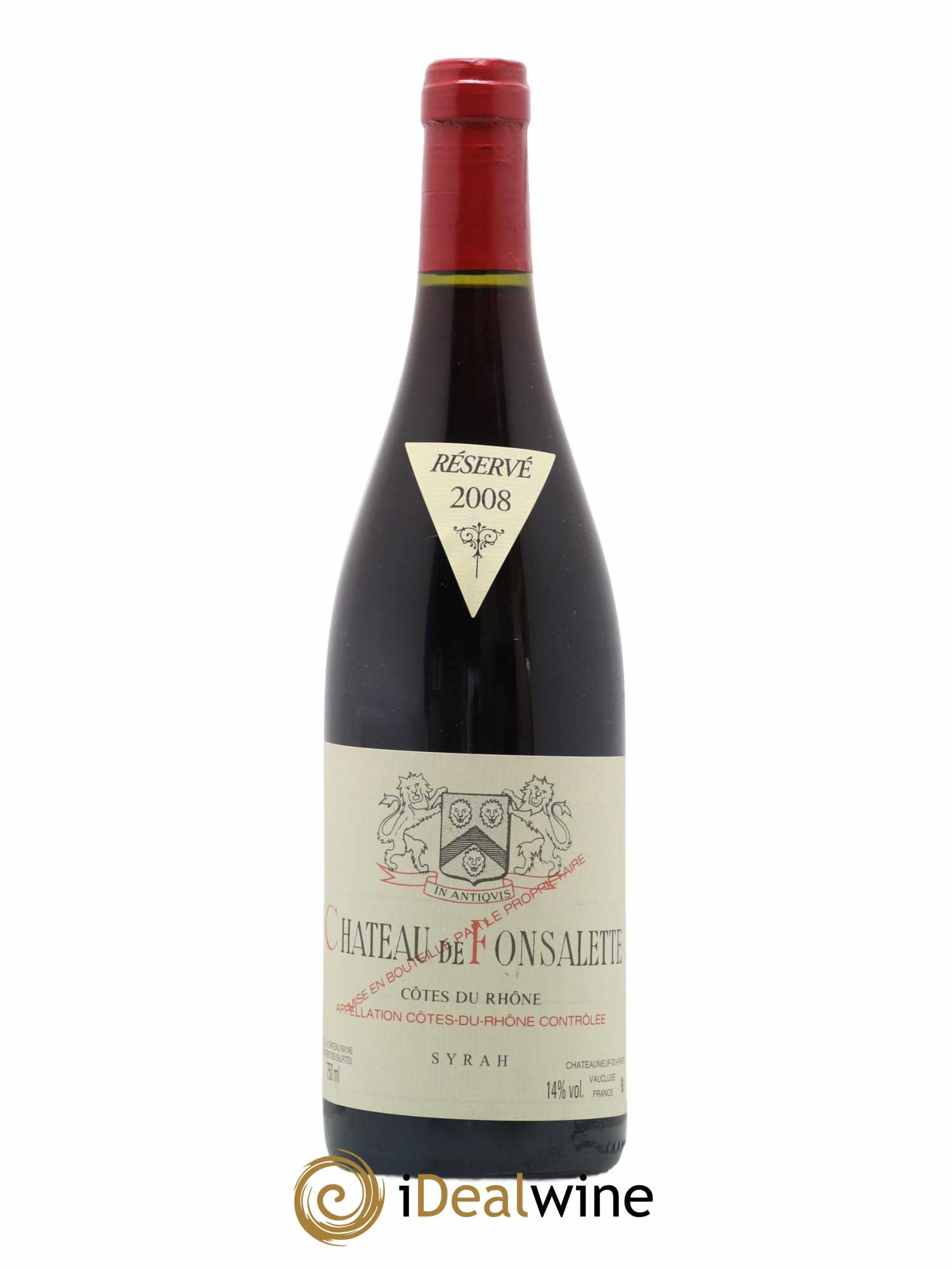Côtes-du-Rhône Cuvée Syrah Château de Fonsalette 2008 - Lot de 1 bouteille - 0