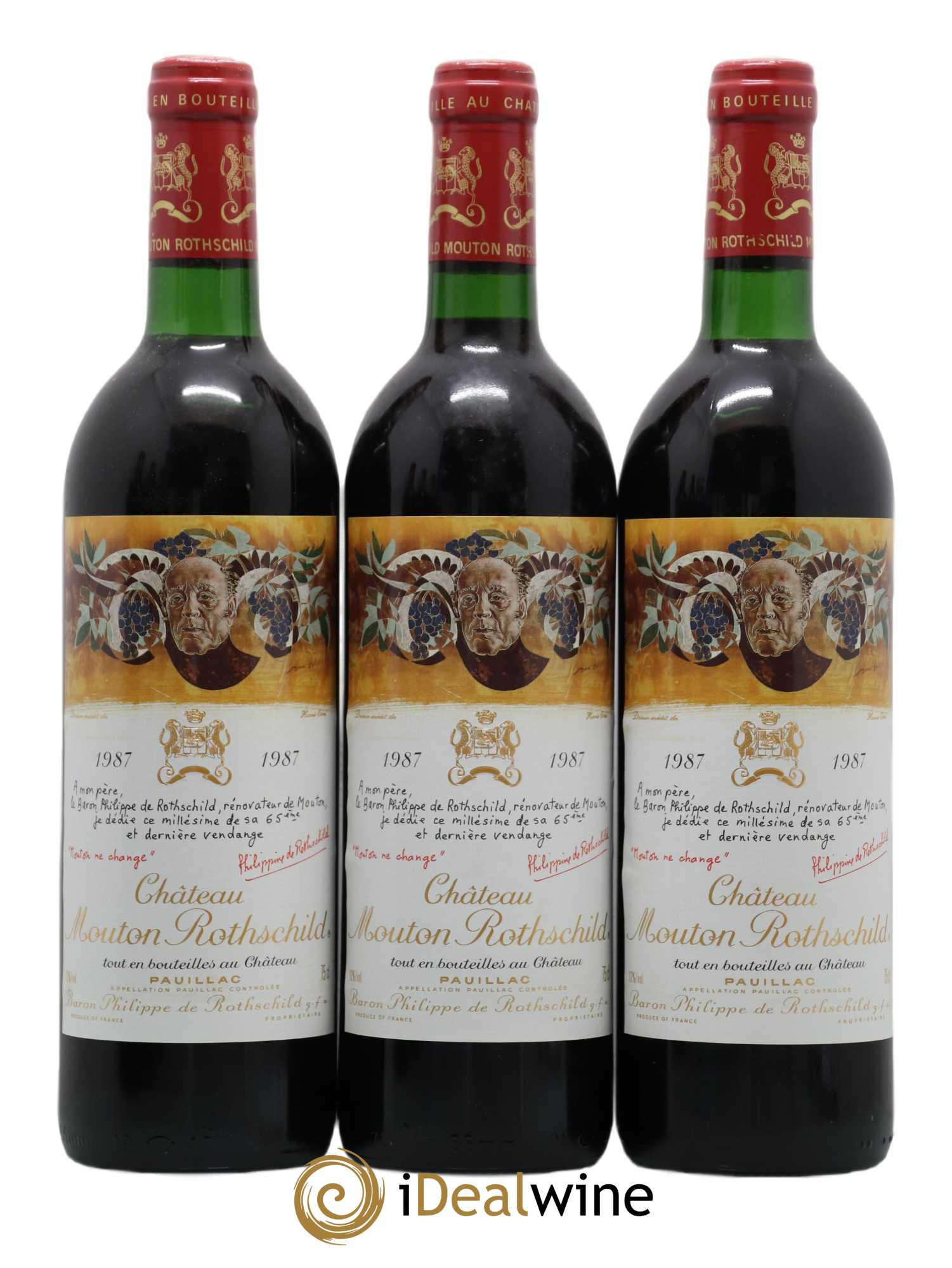 Château Mouton Rothschild 1er Grand Cru Classé 1987 - Lot de 6 bouteilles - 1