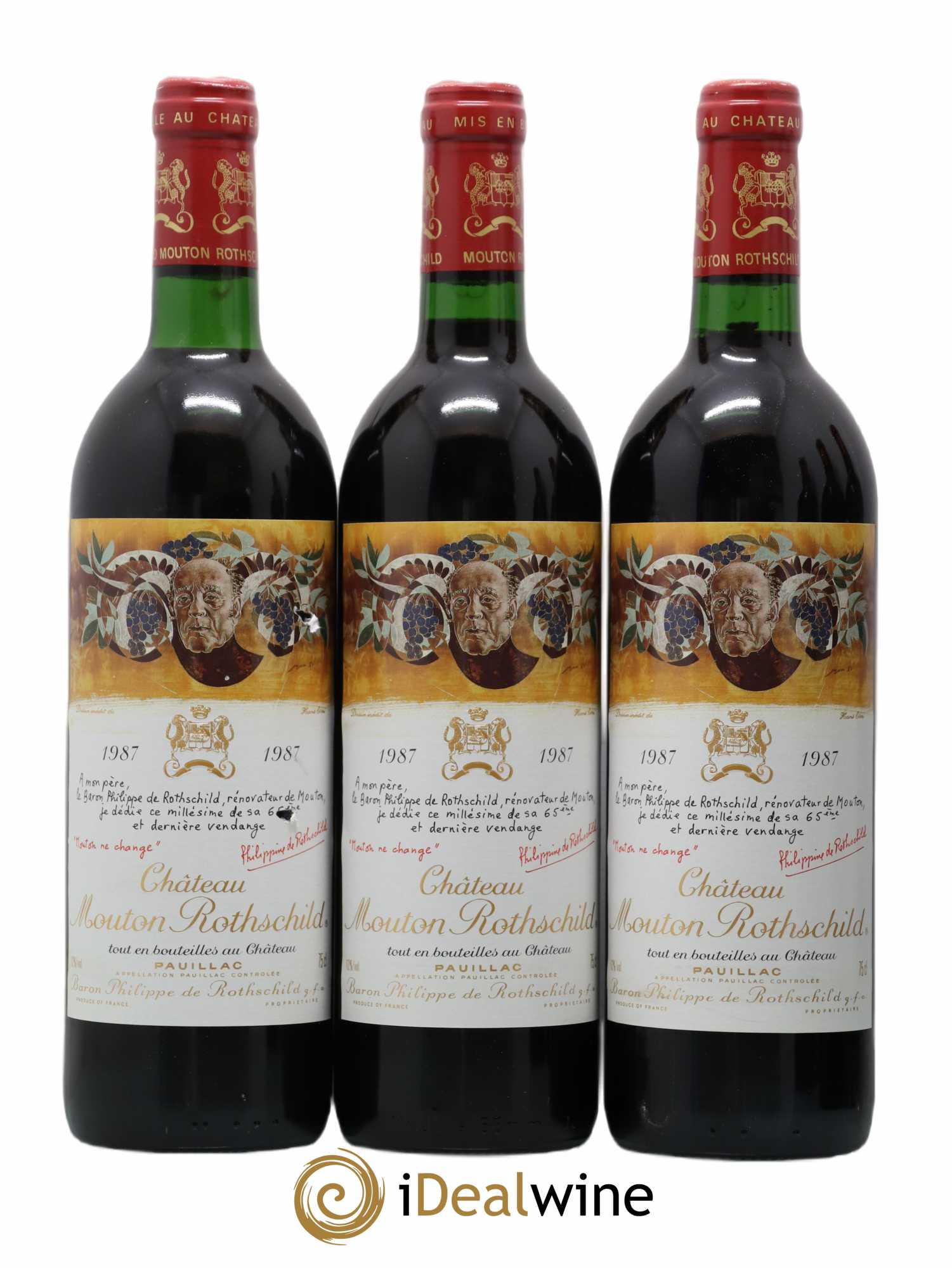 Château Mouton Rothschild 1er Grand Cru Classé 1987 - Lot de 6 bouteilles - 1