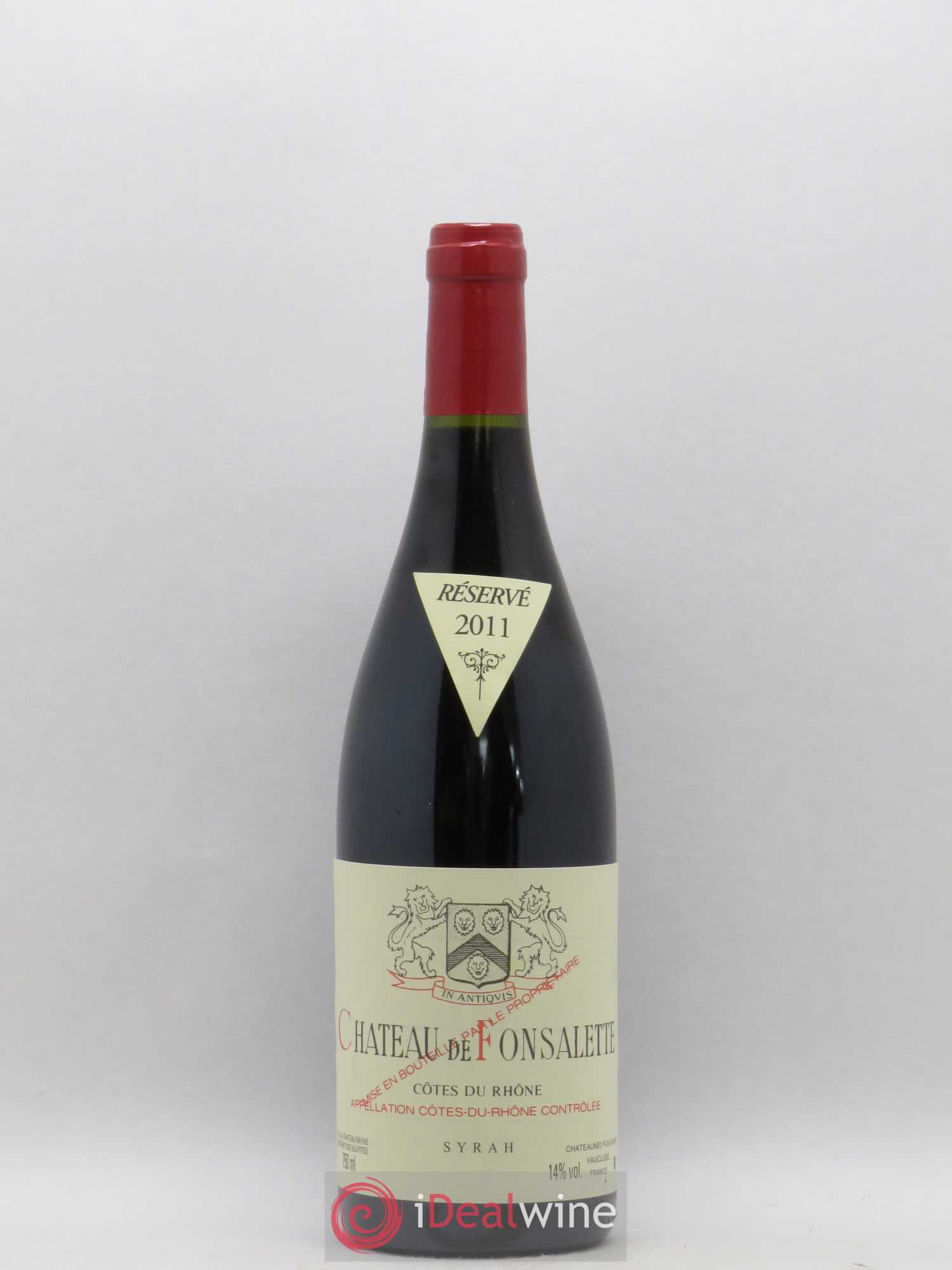 Côtes-du-Rhône Cuvée Syrah Château de Fonsalette 2011 - Lot de 1 bouteille - 0