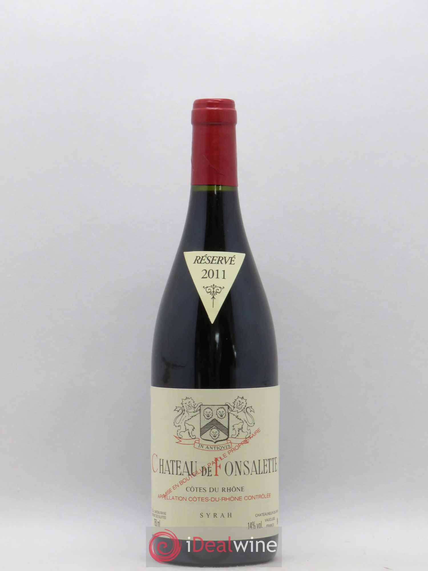Côtes-du-Rhône Cuvée Syrah Château de Fonsalette 2011 - Lot de 1 bouteille - 0