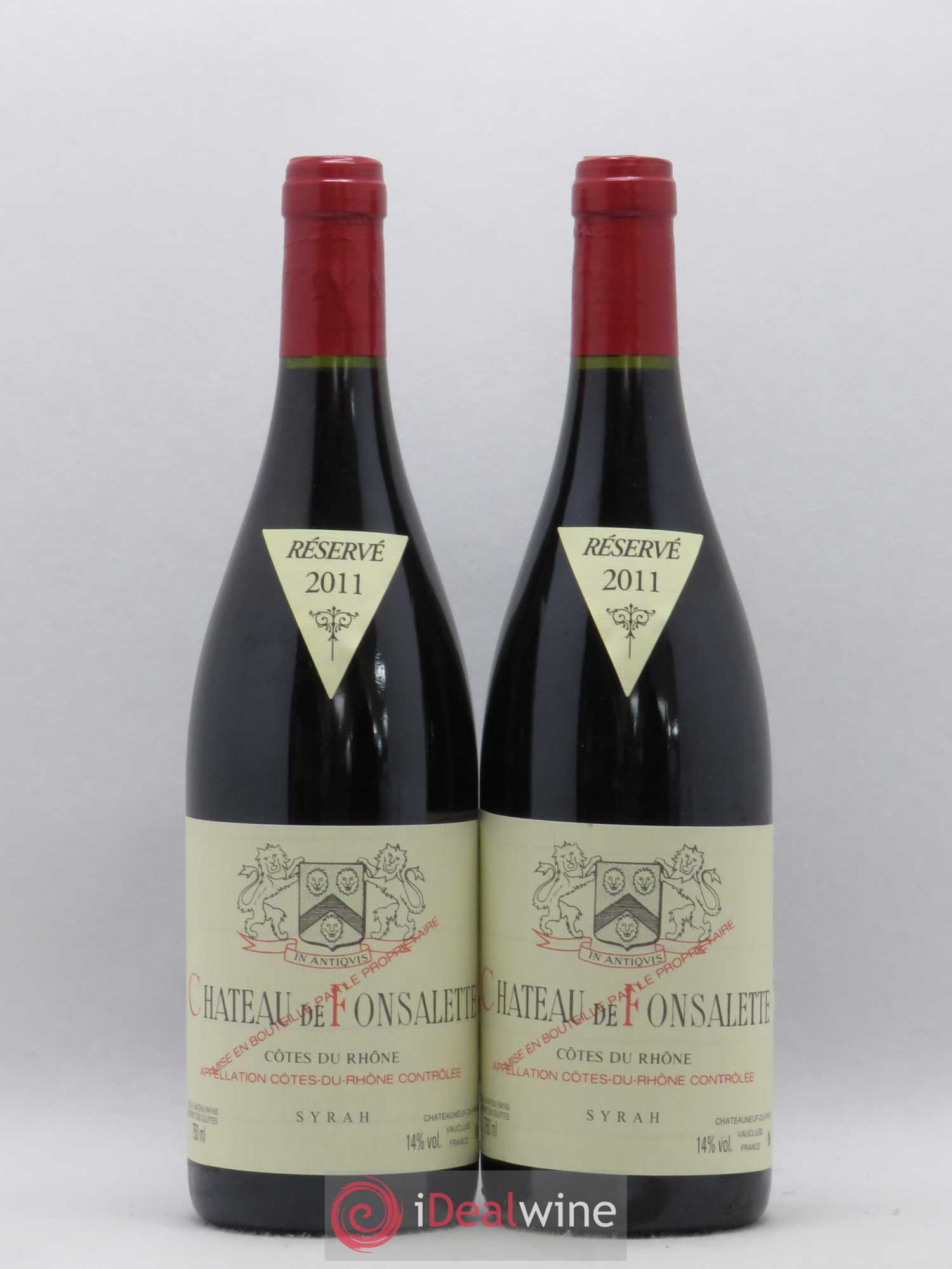 Côtes-du-Rhône Cuvée Syrah Château de Fonsalette 2011 - Lot de 2 bouteilles - 0