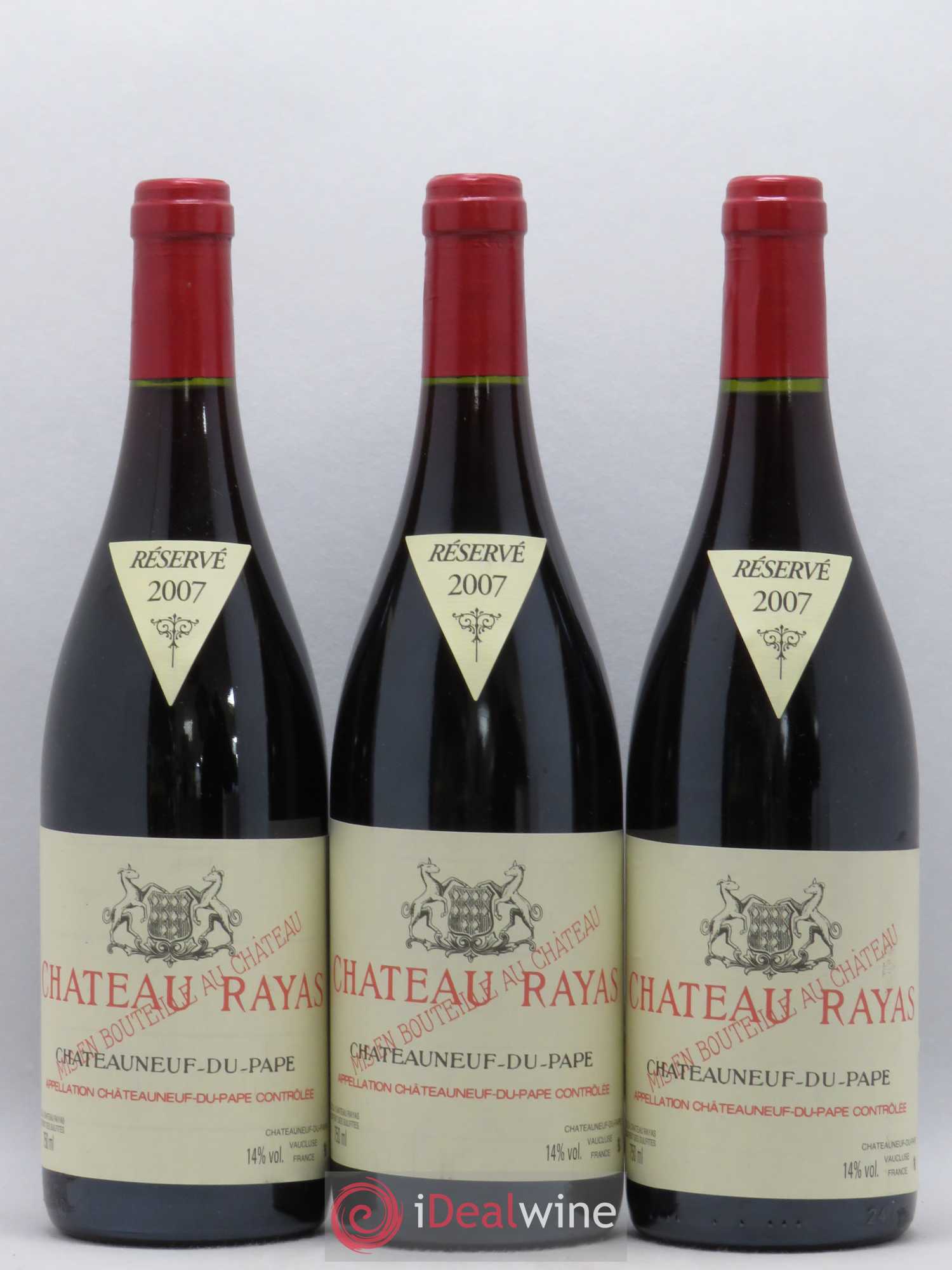 Châteauneuf-du-Pape Château Rayas Emmanuel Reynaud 2007 - Lot de 3 bouteilles - 0