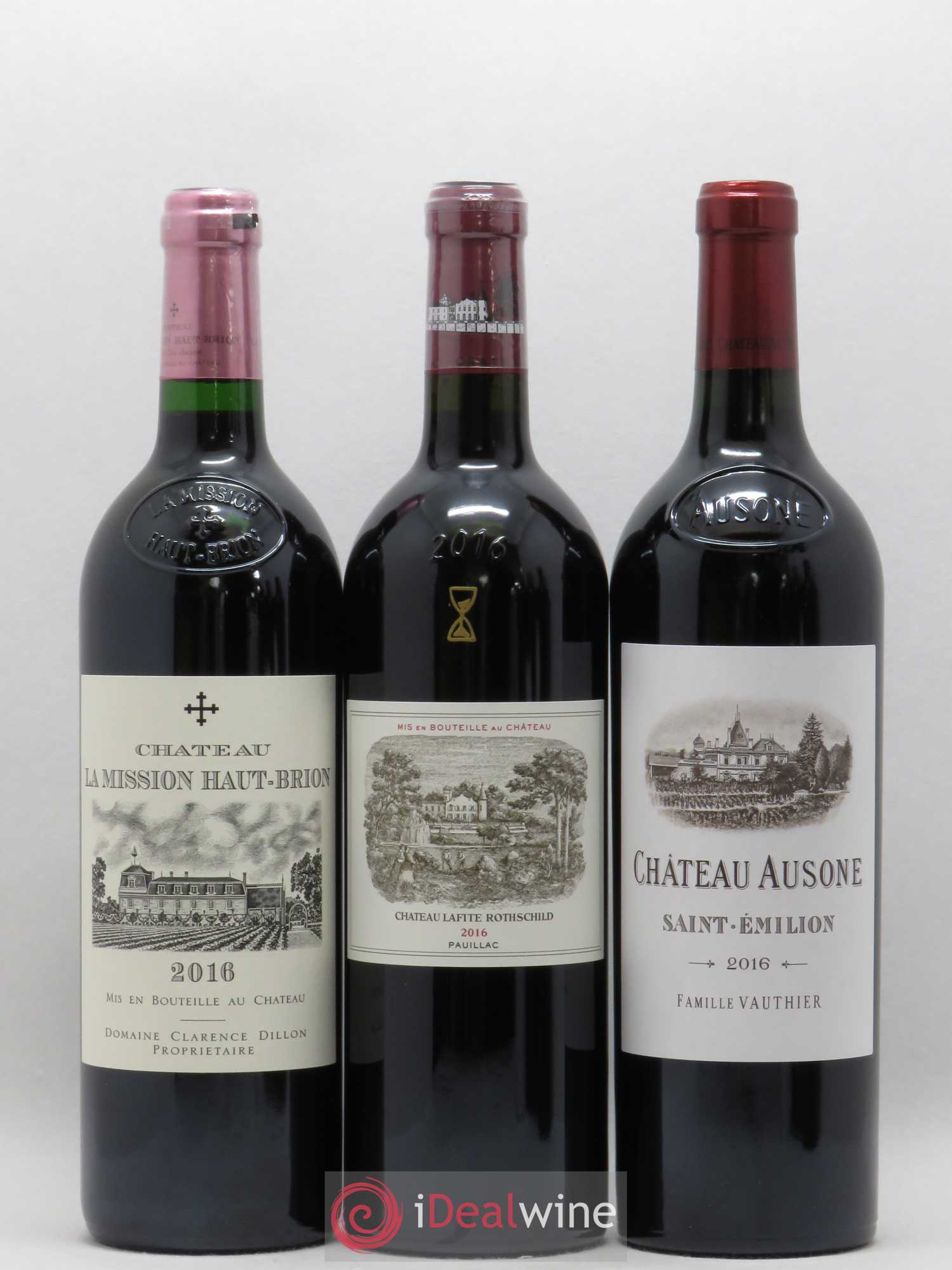 Caisse Collection Duclot 1 Ausone 1 Cheval Blanc 1 Haut-Brion Rouge 1 Lafite 1 Margaux 1 Mission Haut-Brion 1 Mouton Rothchild 1 Petrus 1 Yquem 2016 - Posten von 1 Flasche - 3