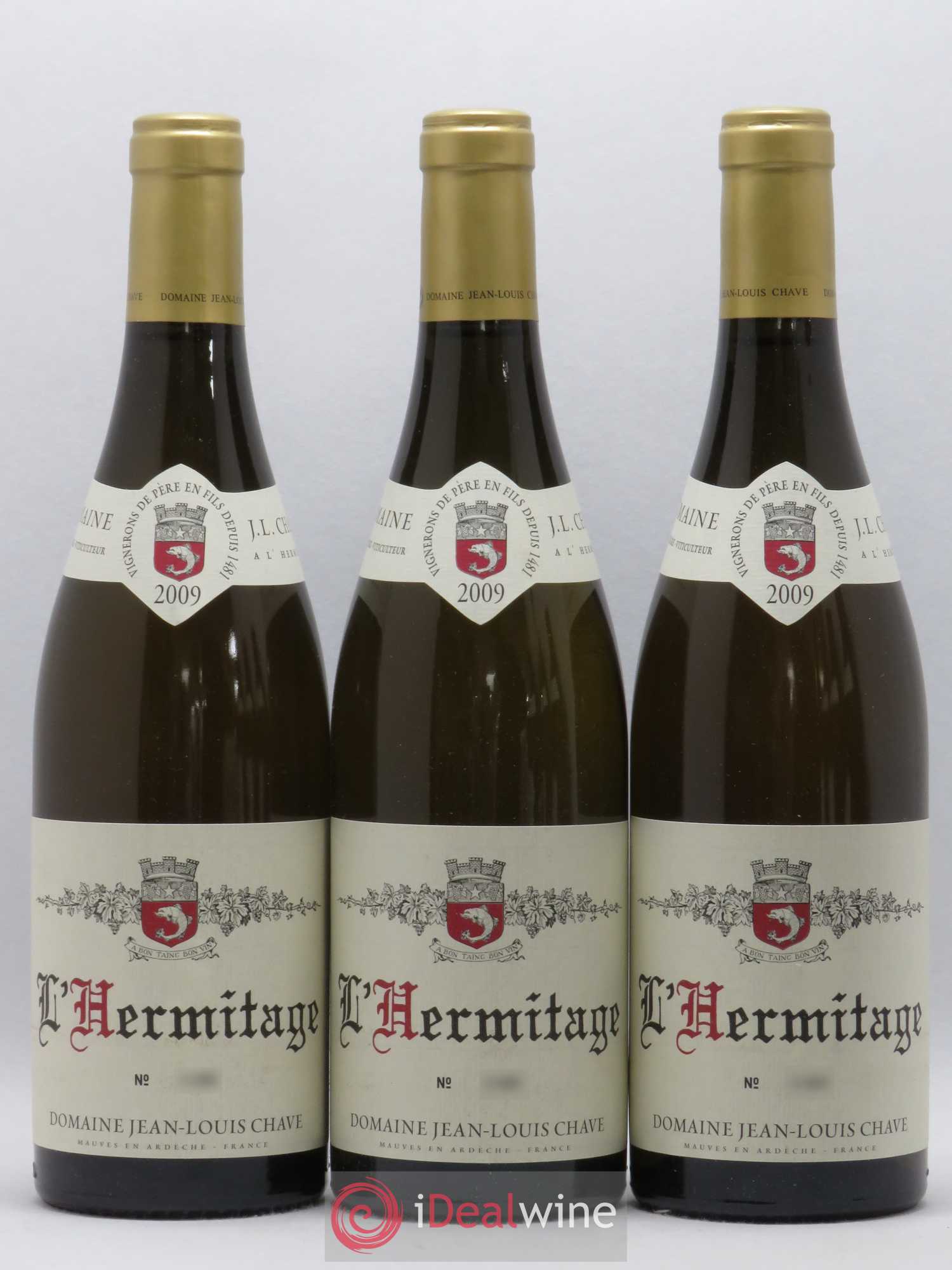Hermitage Assortiment 3 Hermitage blancs 3 Hermitage rouges Jean-Louis Chave 2009 - Lot de 6 bouteilles - 1