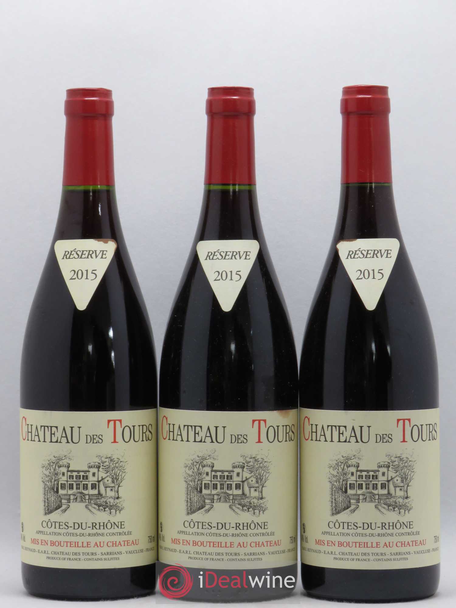 Côtes-du-Rhône Château des Tours Emmanuel Reynaud 2015 - Lot de 3 bouteilles - 0