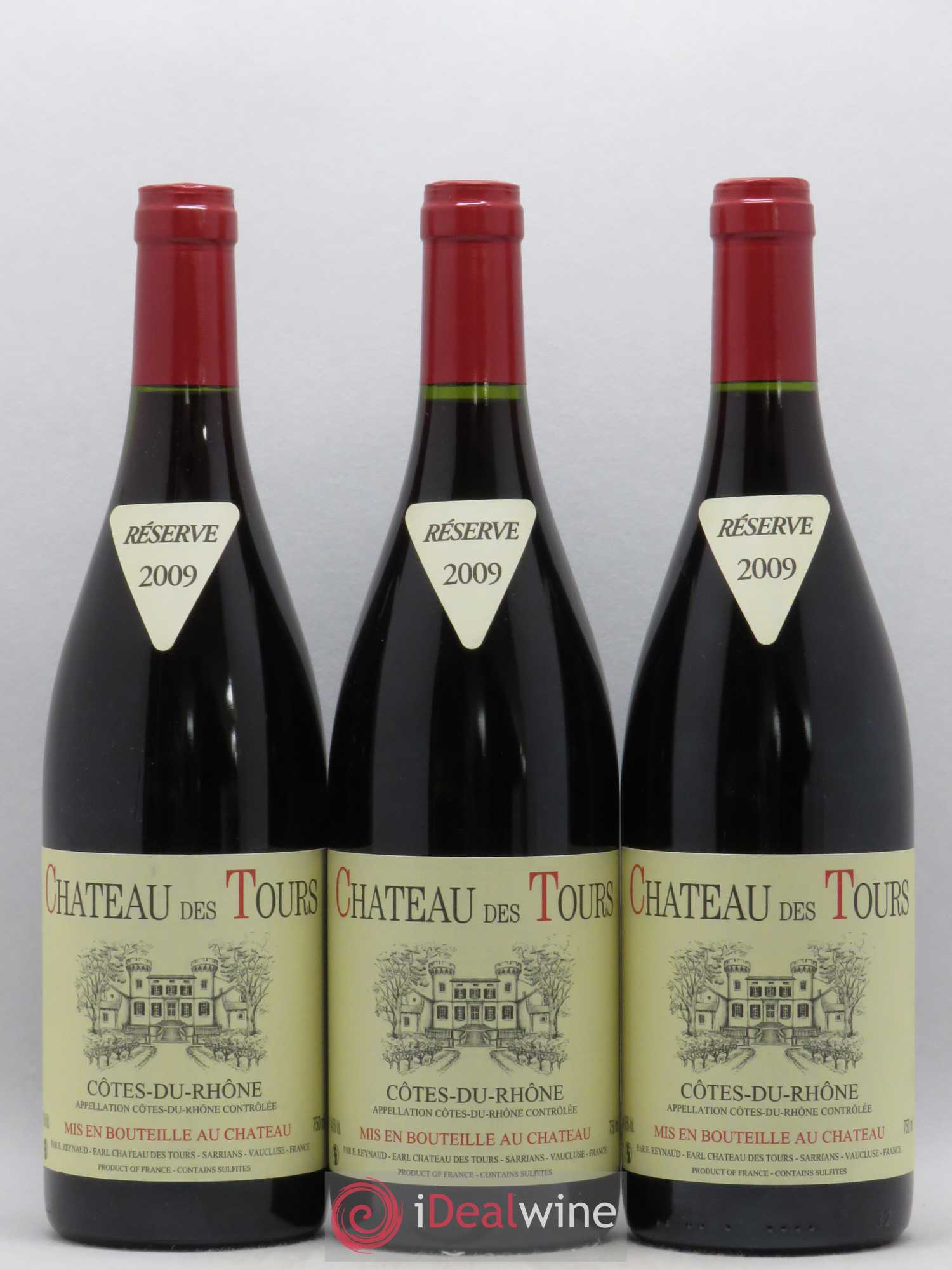 Côtes-du-Rhône Château des Tours Emmanuel Reynaud 2009 - Lot de 3 bouteilles - 0