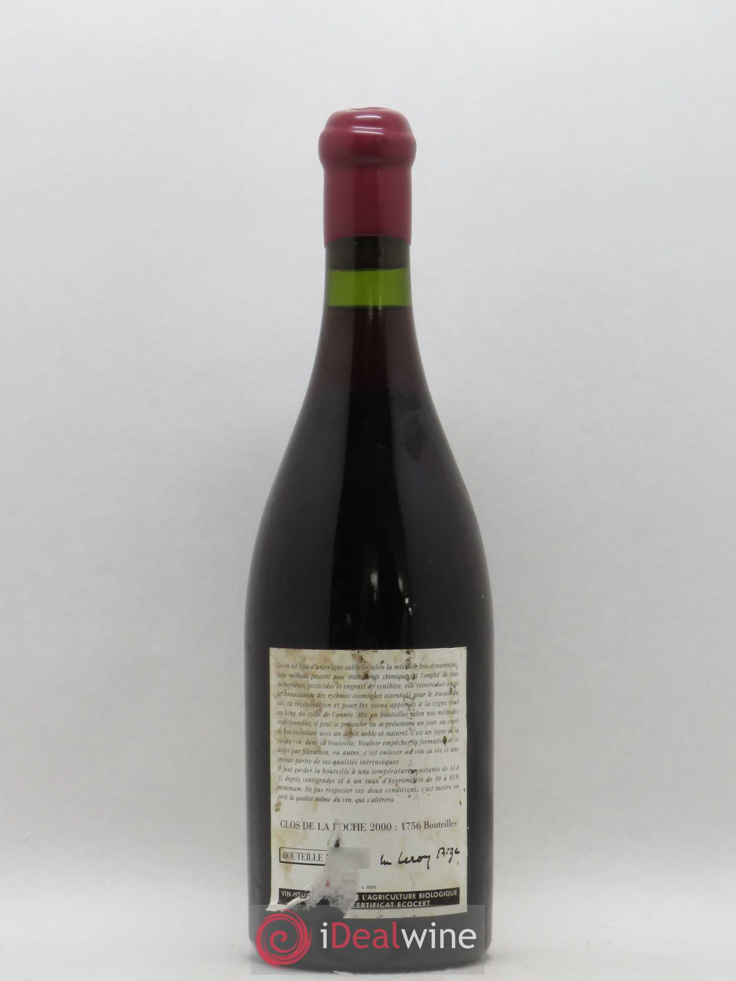 Clos de la Roche Grand Cru Leroy (Domaine) 2000 - Lot de 1 bouteille - 1