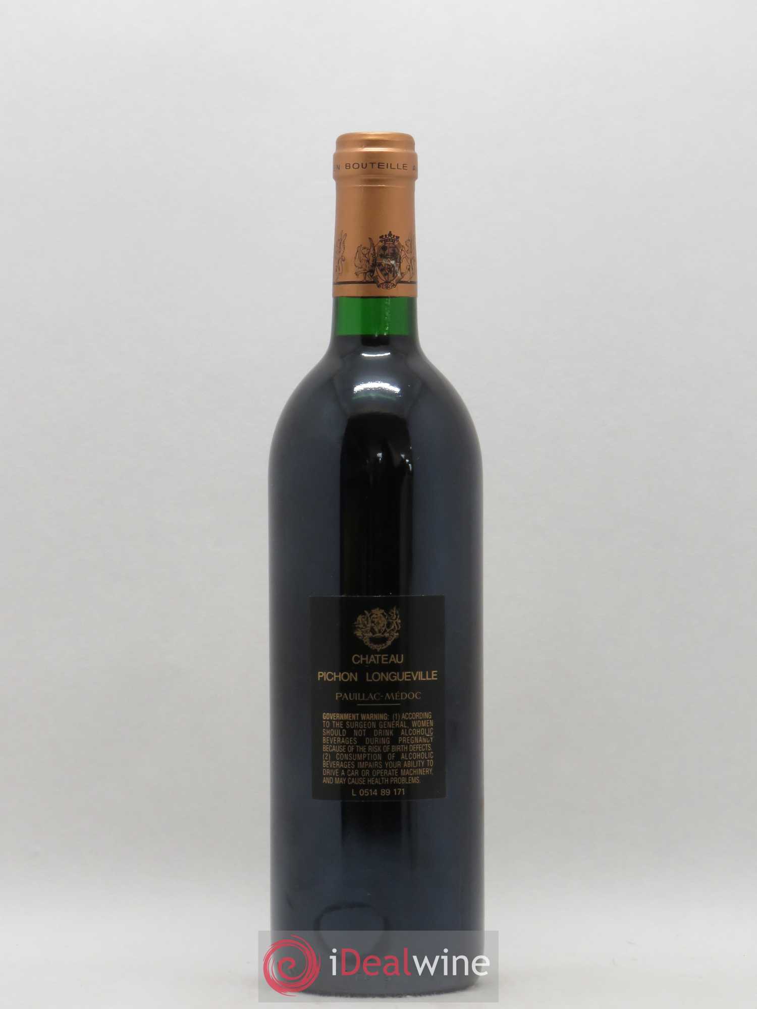 Pichon Longueville Baron 2ème Grand Cru Classé 1989 - Lot de 1 bouteille - 1