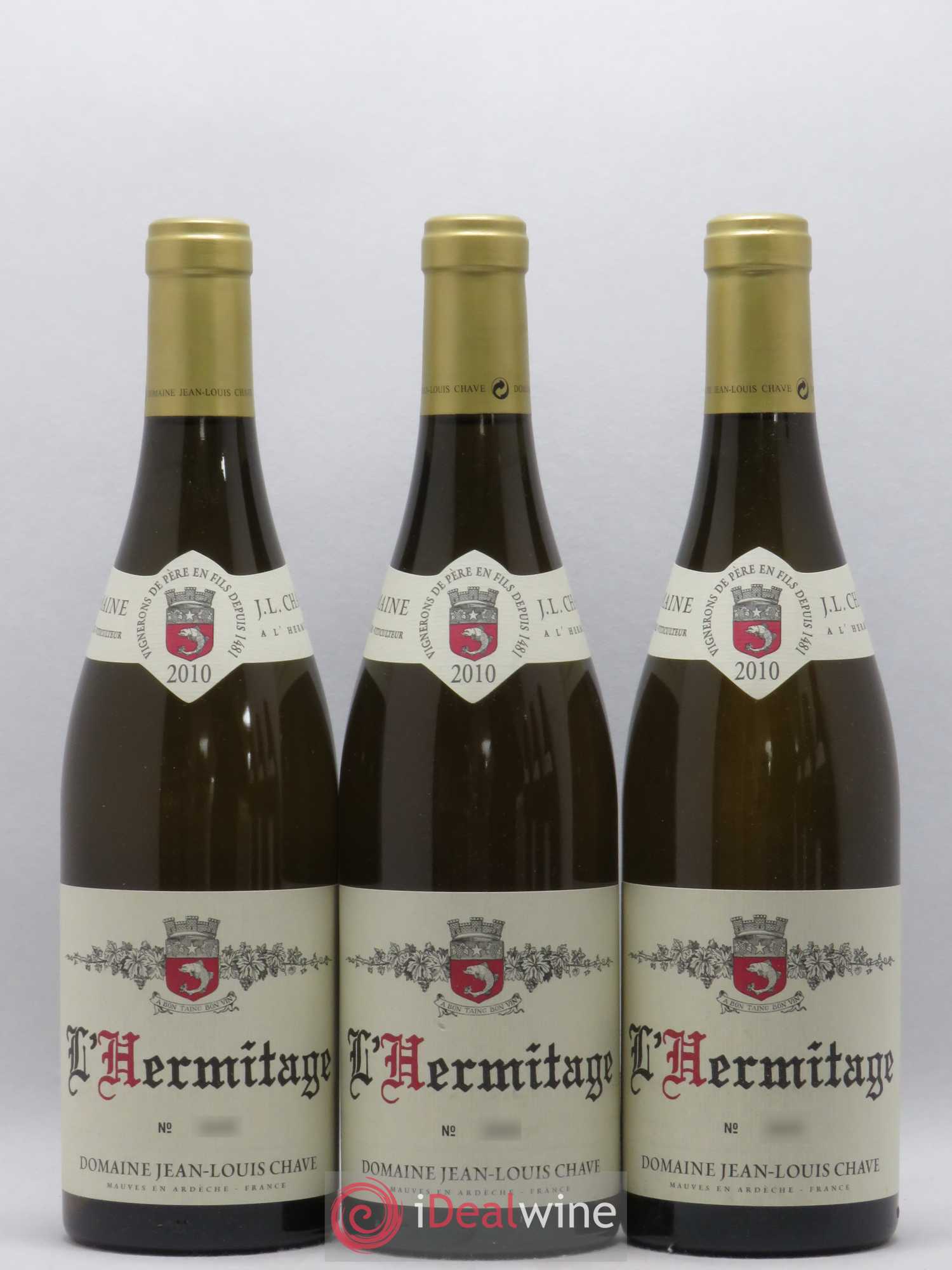 Hermitage Assortiment 3 Hermitage blancs 3 Hermitage rouges Jean-Louis Chave 2010 - Lot de 6 bouteilles - 1