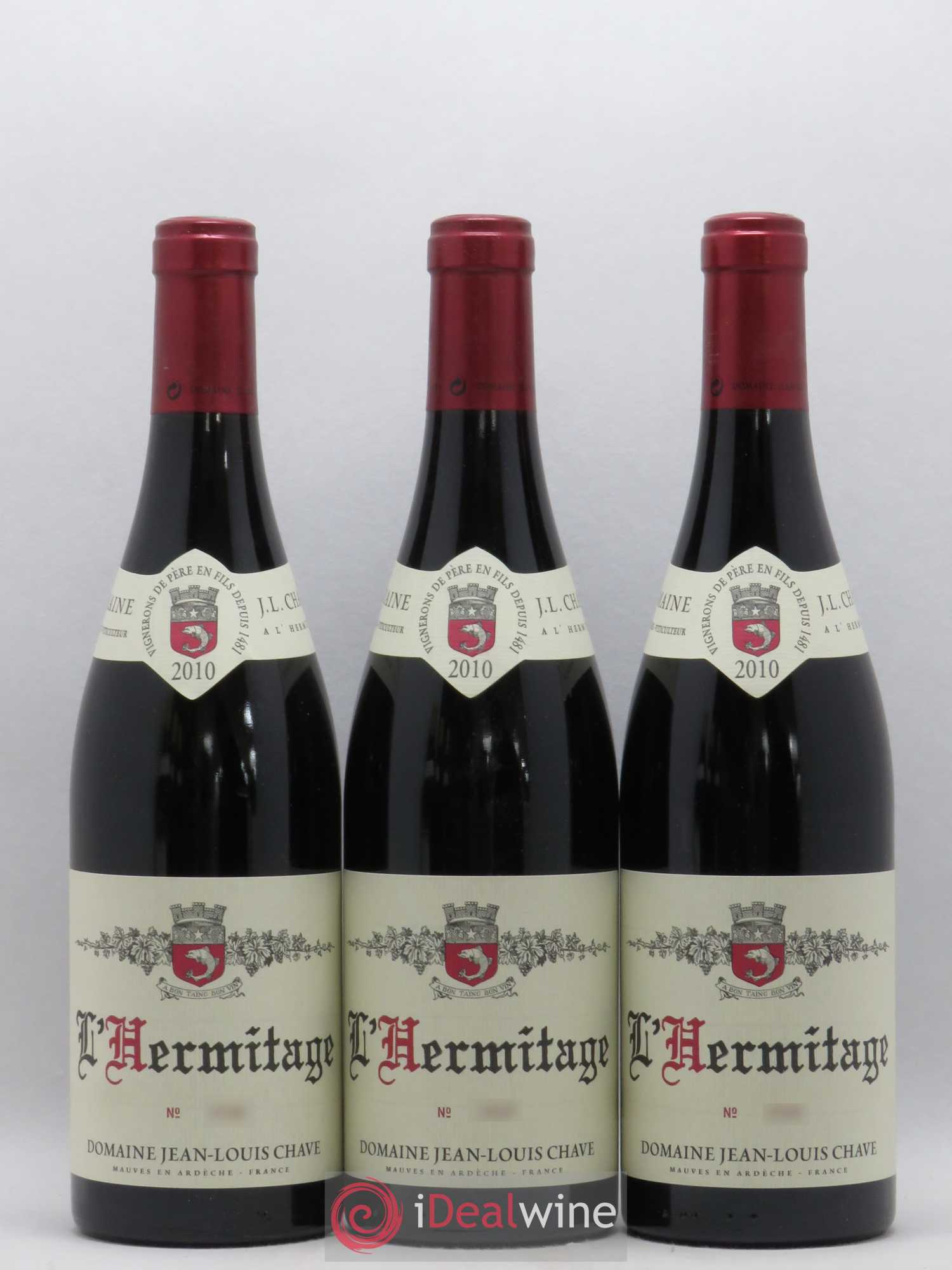 Hermitage Assortiment 3 Hermitage blancs 3 Hermitage rouges Jean-Louis Chave 2010 - Lot de 6 bouteilles - 3