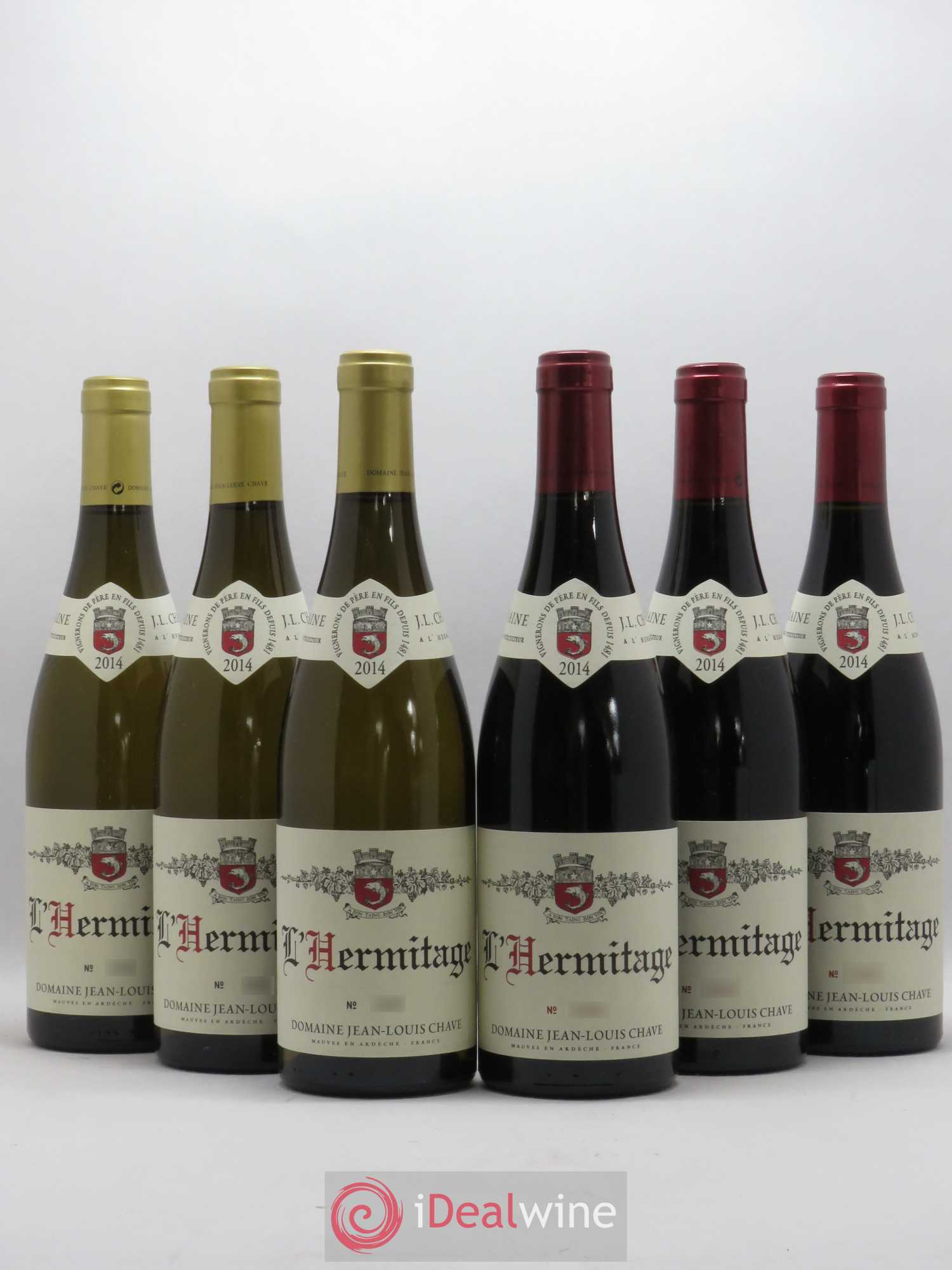 Hermitage Assortiment 3 Hermitage blancs 3 Hermitage rouges Jean-Louis Chave 2014 - Lot de 6 bouteilles - 0