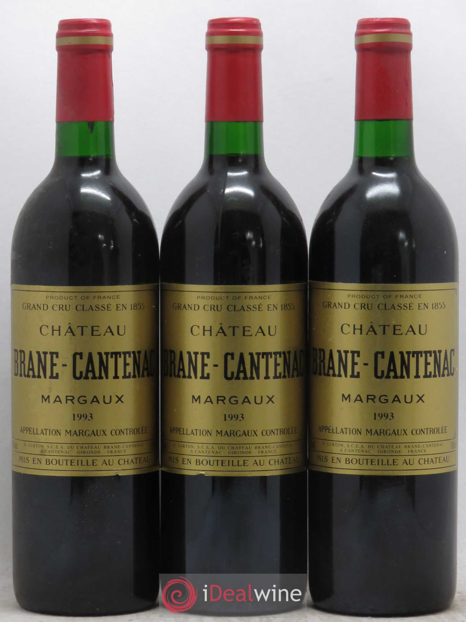 Château Brane Cantenac 2ème Grand Cru Classé 1993 - Lot de 3 bouteilles - 0