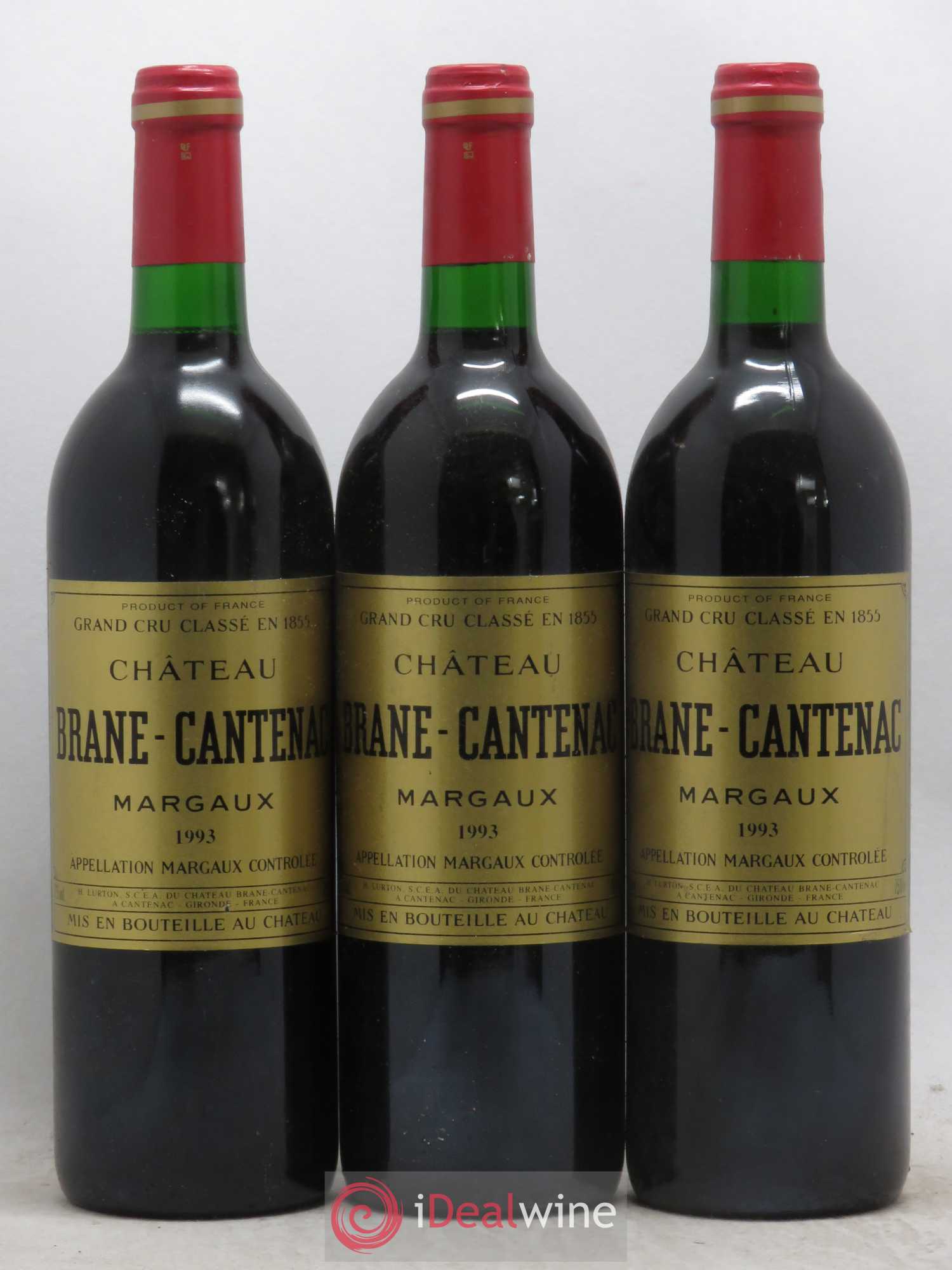 Château Brane Cantenac 2ème Grand Cru Classé 1993 - Lot de 3 bouteilles - 0