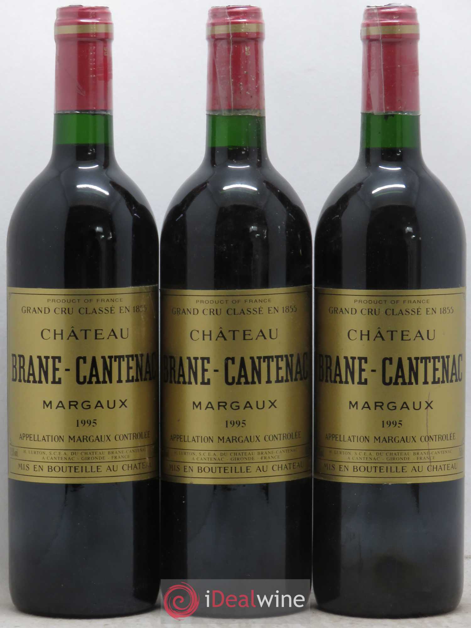 Château Brane Cantenac 2ème Grand Cru Classé 1995 - Lot de 3 bouteilles - 0