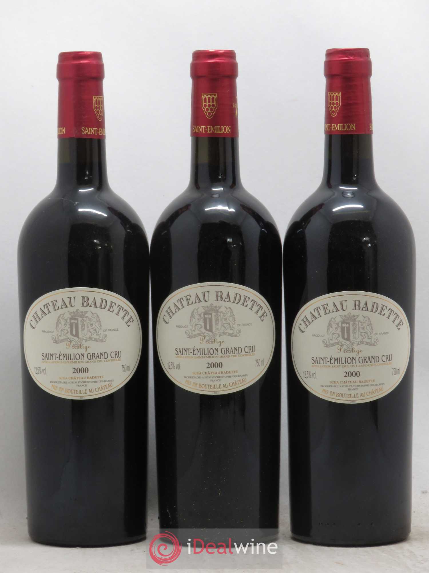 Saint-Émilion Grand Cru Château Badette cuvée Prestige 2000 - Posten von 12 Flaschen - 1