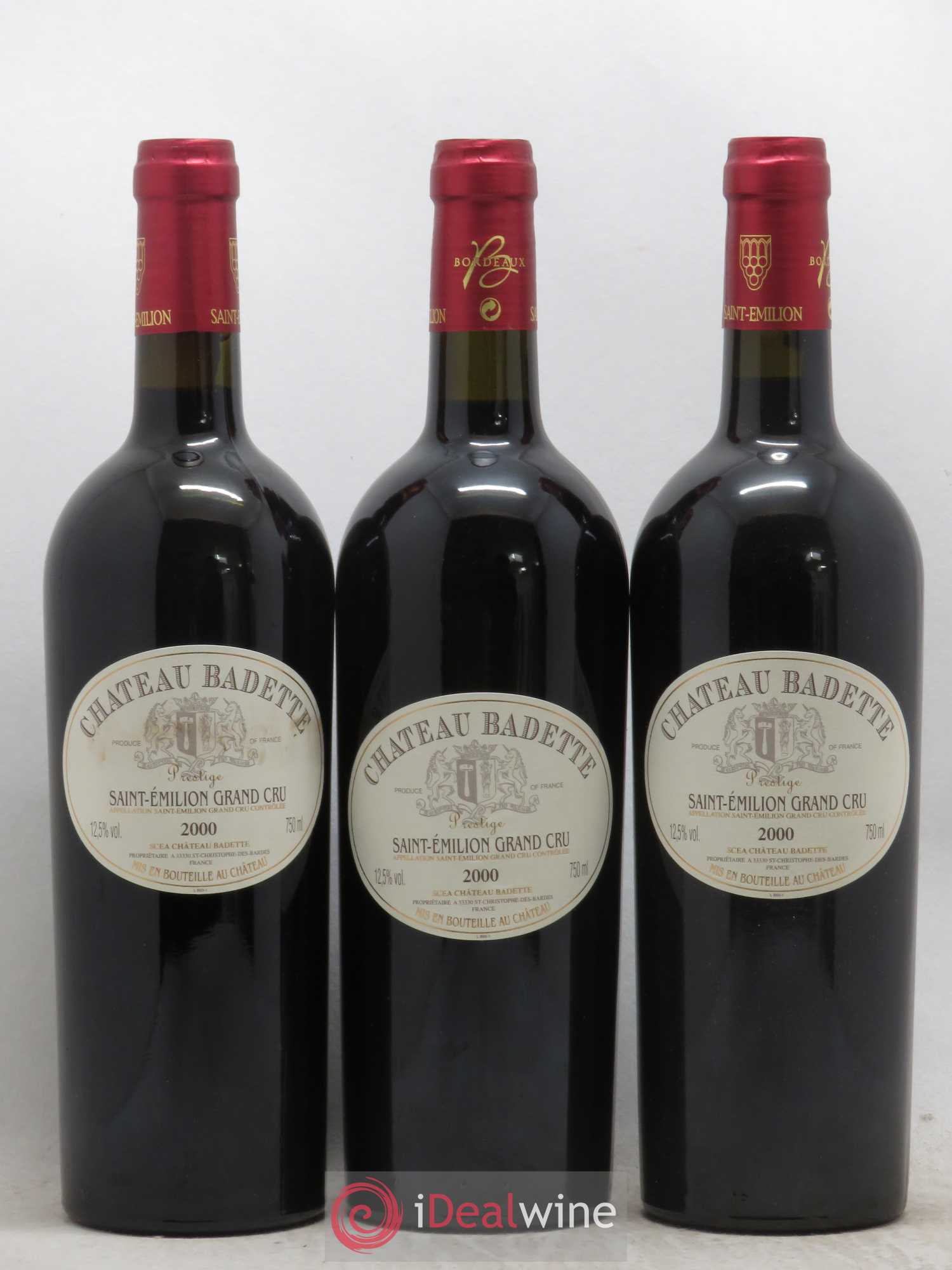 Saint-Émilion Grand Cru Château Badette cuvée Prestige 2000 - Posten von 12 Flaschen - 2