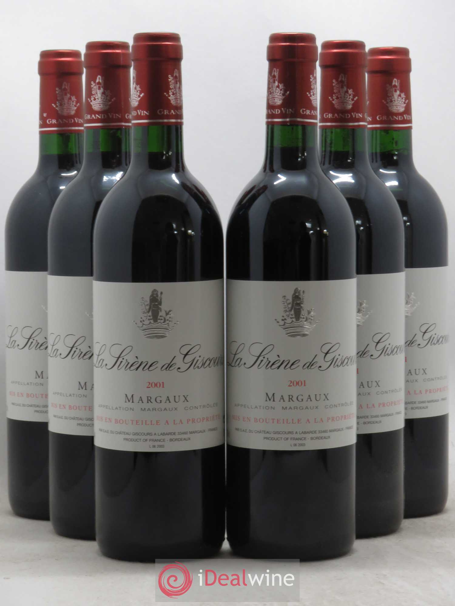 La Sirène de Giscours 2001 - Lot de 6 bouteilles - 0
