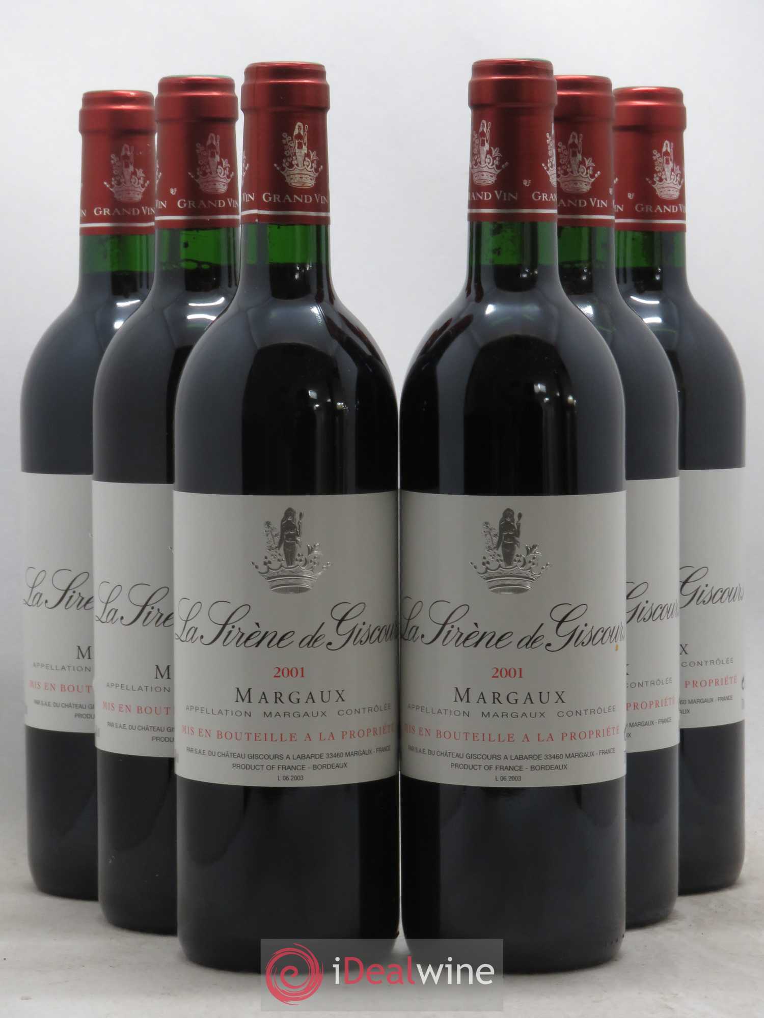 La Sirène de Giscours 2001 - Lot de 6 bouteilles - 0