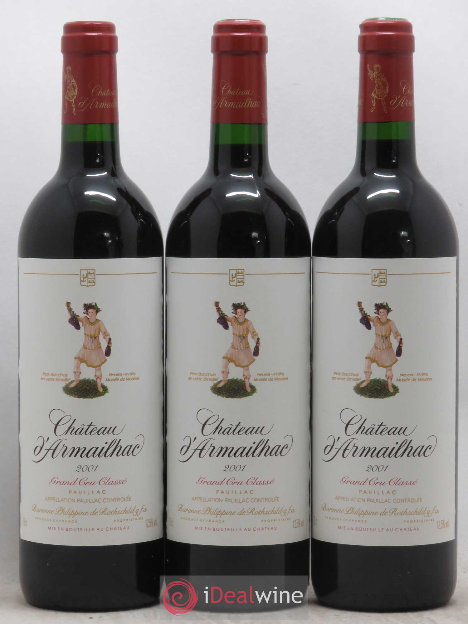 Château d' Armailhac - Mouton Baron(ne) Philippe 5ème Grand Cru Classé 2001 - Lot de 6 bouteilles - 1