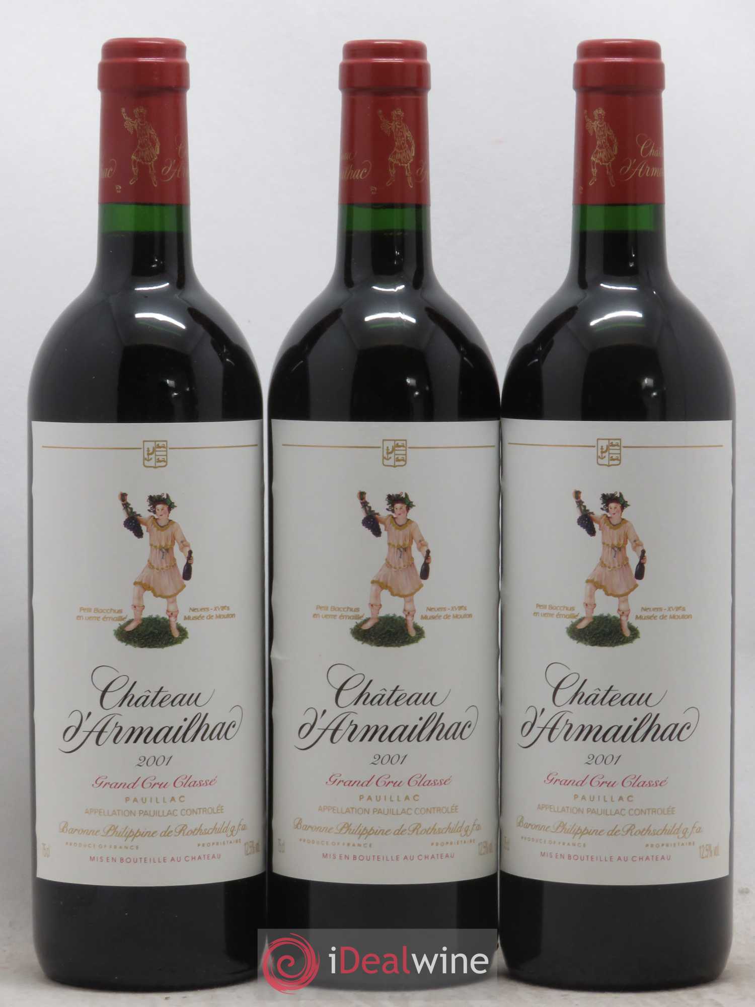 Château d' Armailhac - Mouton Baron(ne) Philippe 5ème Grand Cru Classé 2001 - Lot de 6 bouteilles - 1