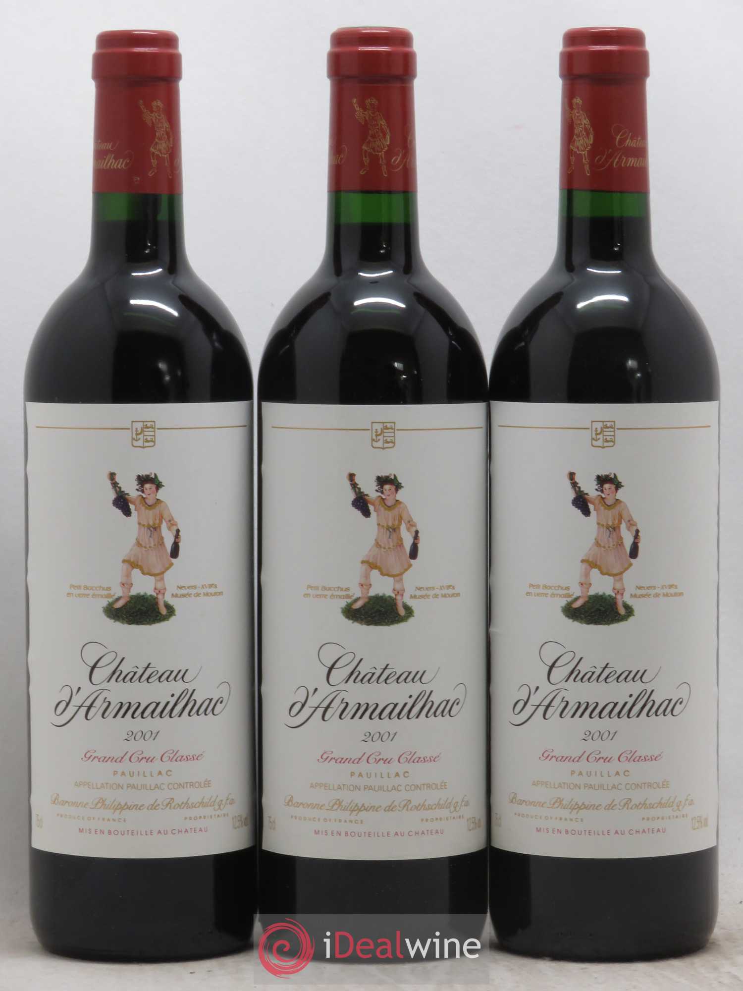 Château d' Armailhac - Mouton Baron(ne) Philippe 5ème Grand Cru Classé 2001 - Lot de 6 bouteilles - 2