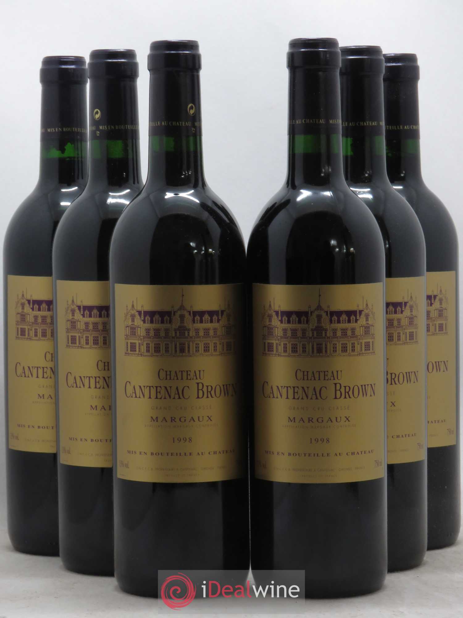 Château Cantenac Brown 3ème Grand Cru Classé 1998 - Lot de 6 bouteilles - 0