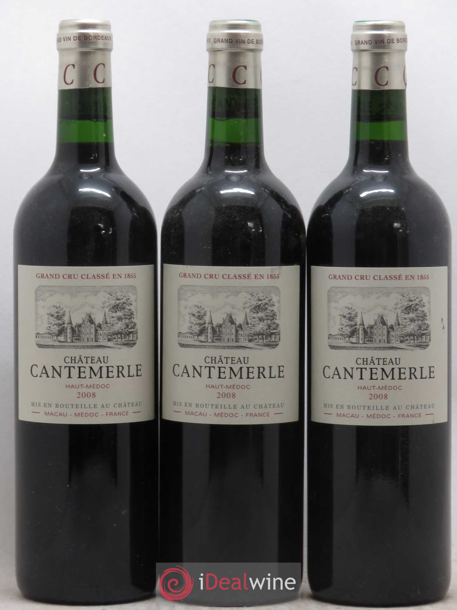 Château Cantemerle 5ème Grand Cru Classé 2008 - Lot de 3 bouteilles - 0