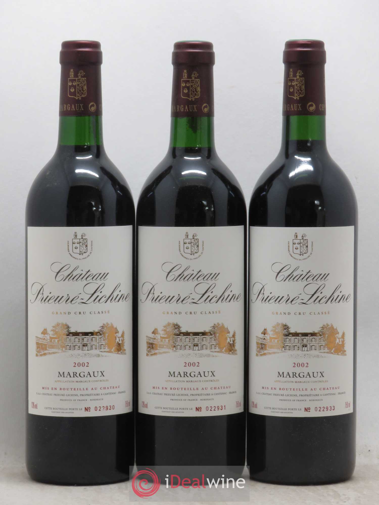 Château Prieuré Lichine 4ème Grand Cru Classé 2002 - Lot de 12 bouteilles - 1