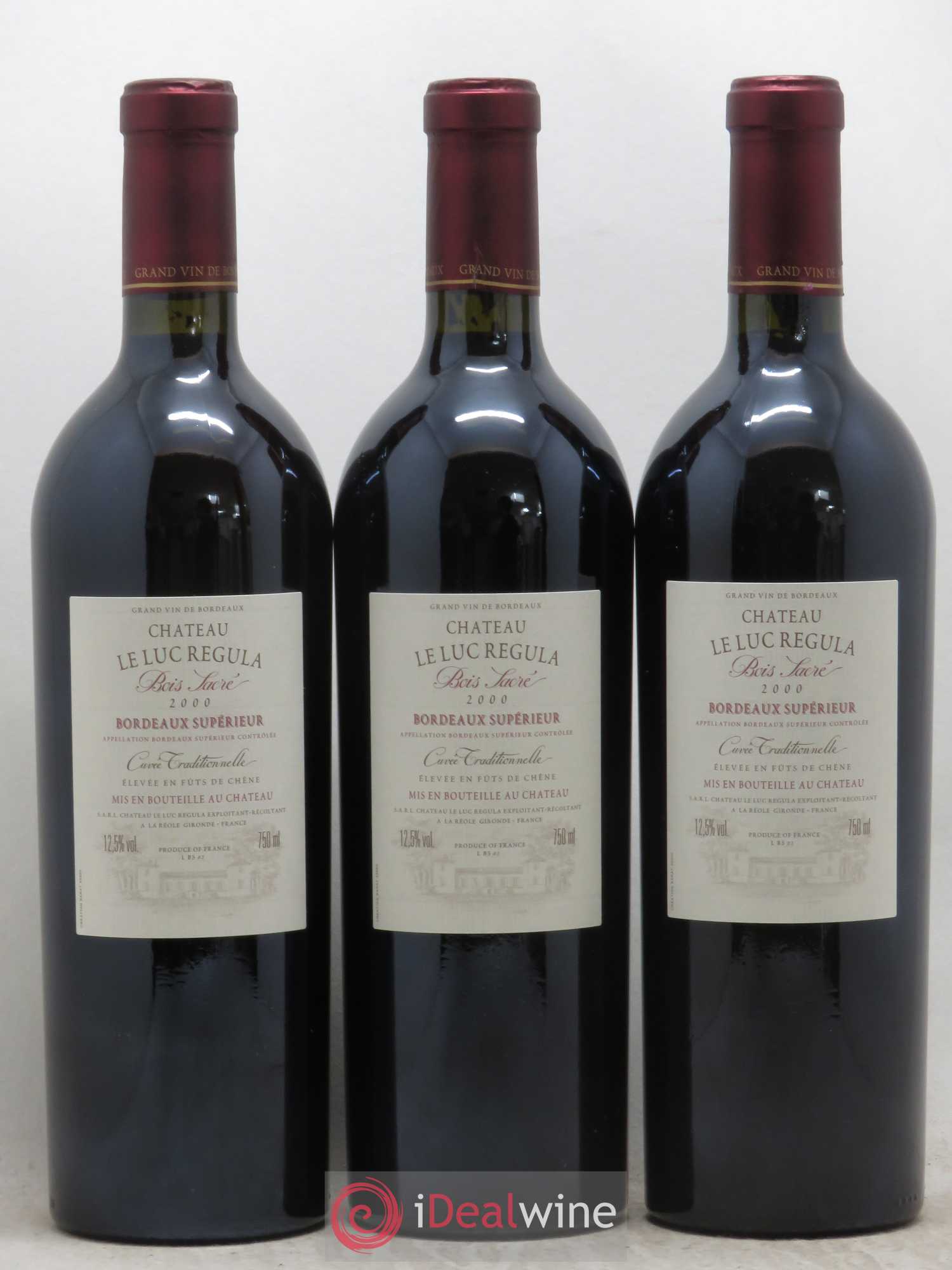 Bordeaux Supérieur Cuvée traditionnelle Château Le Luc Regula Bois Sacré 2000 - Posten von 6 Flaschen - 2
