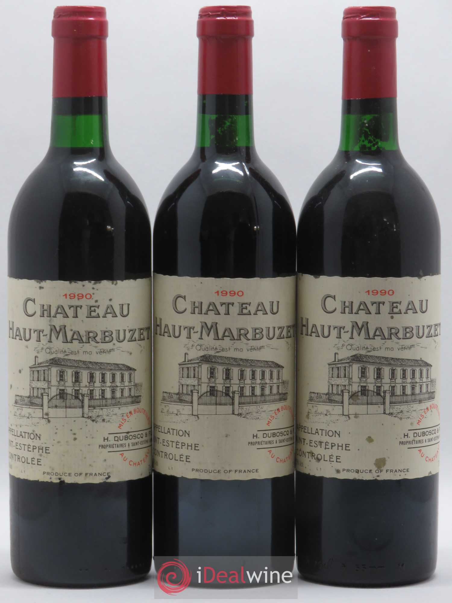 Château Haut Marbuzet 1990 - Lot de 6 bouteilles - 1