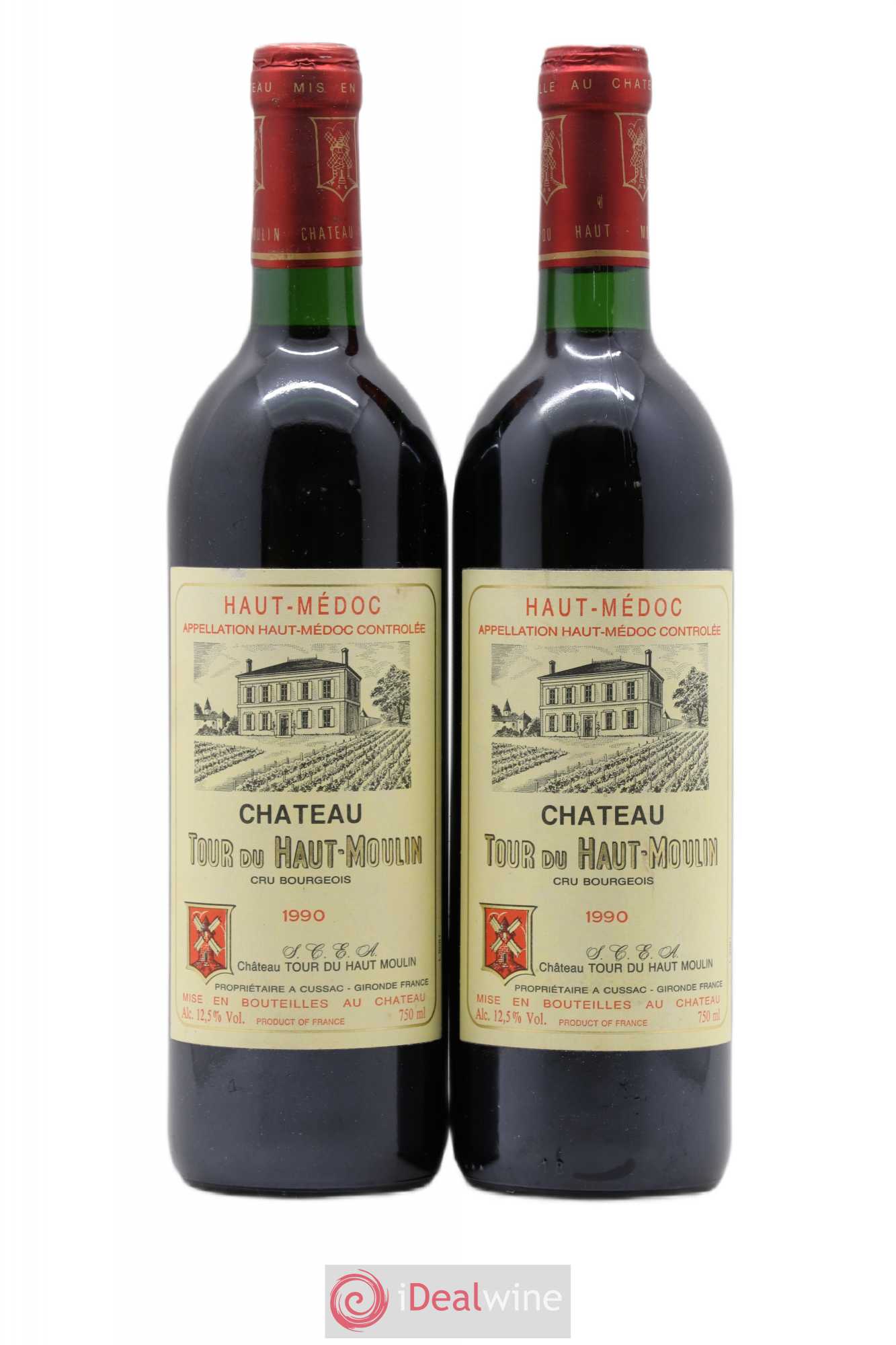 Château Tour du Haut Moulin Cru Bourgeois 1990 - Lot de 2 bouteilles - 0