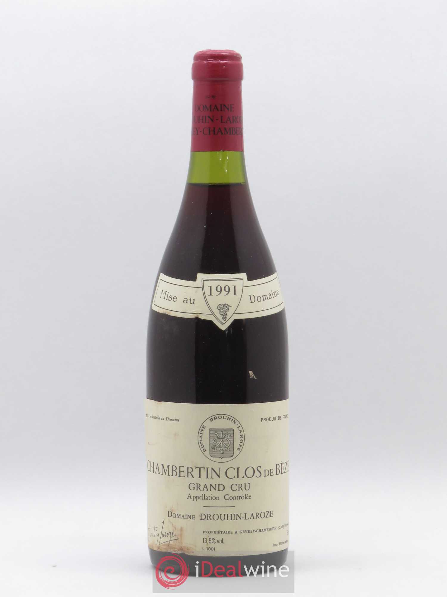 Chambertin Clos de Bèze Grand Cru Domaine Drouhin-Laroze 1991 - Lot de 1 bouteille - 0