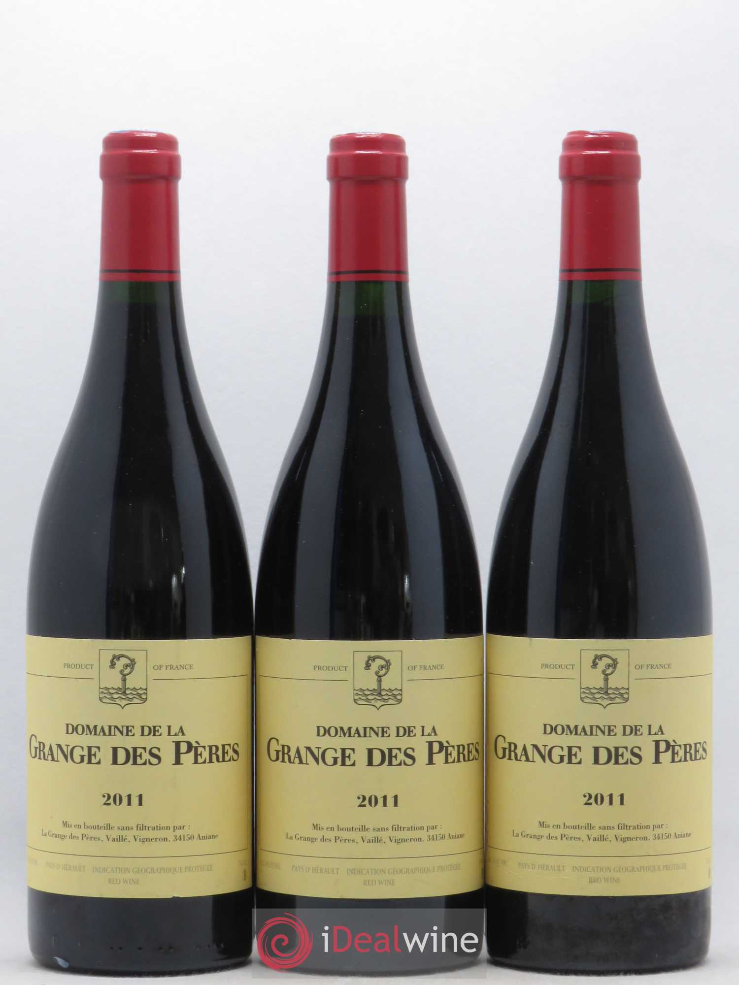 Pays d'Hérault Grange des Pères Laurent Vaillé 2011 - Lotto di 3 bottiglie - 0