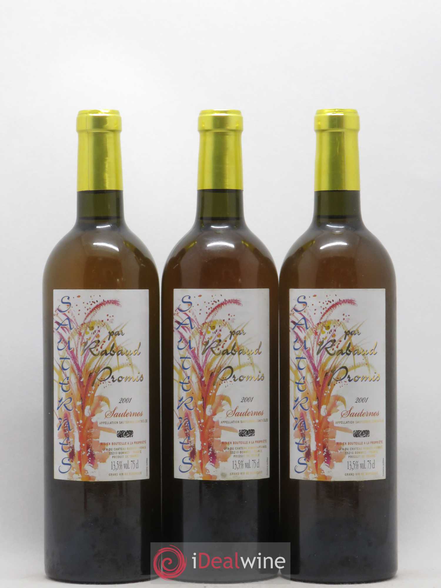 Sauternes par Rabaud Promis 2001 - Lot de 6 bouteilles - 1