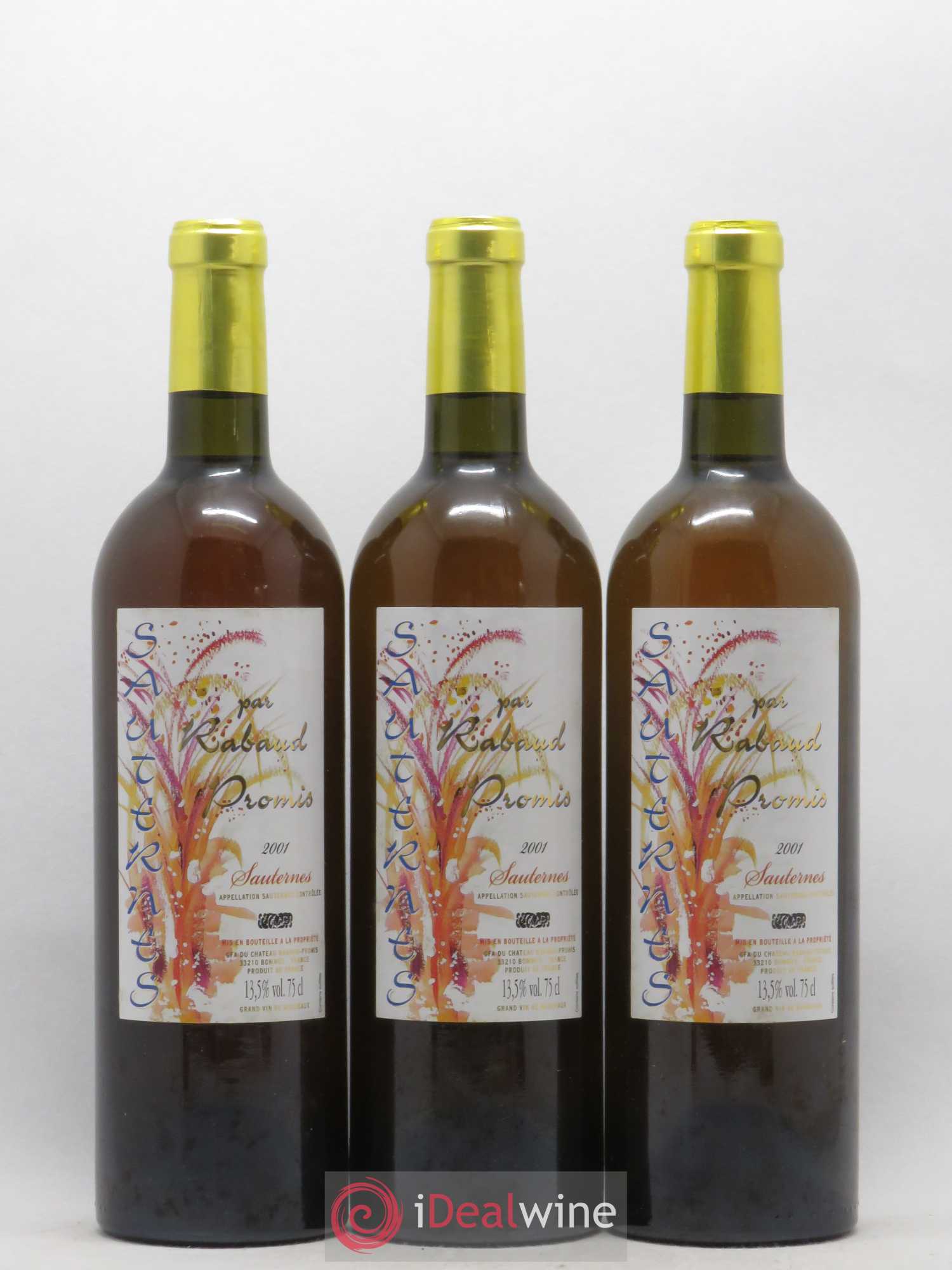 Sauternes par Rabaud Promis 2001 - Lot de 3 bouteilles - 0