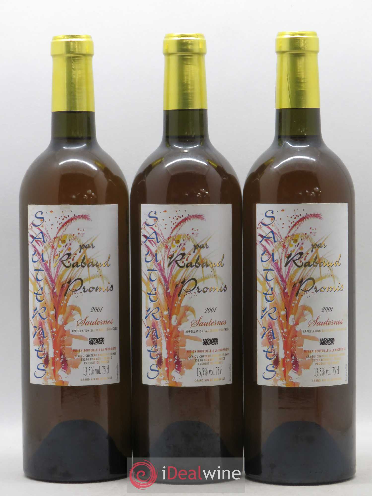 Sauternes Sauternes by Rabaud Promis 2001 - Lot de 3 bouteilles - 0
