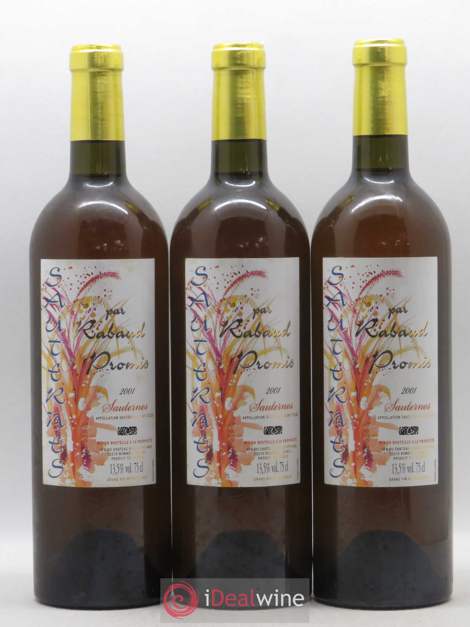 Sauternes Sauternes by Rabaud Promis 2001 - Lot de 3 bouteilles - 0