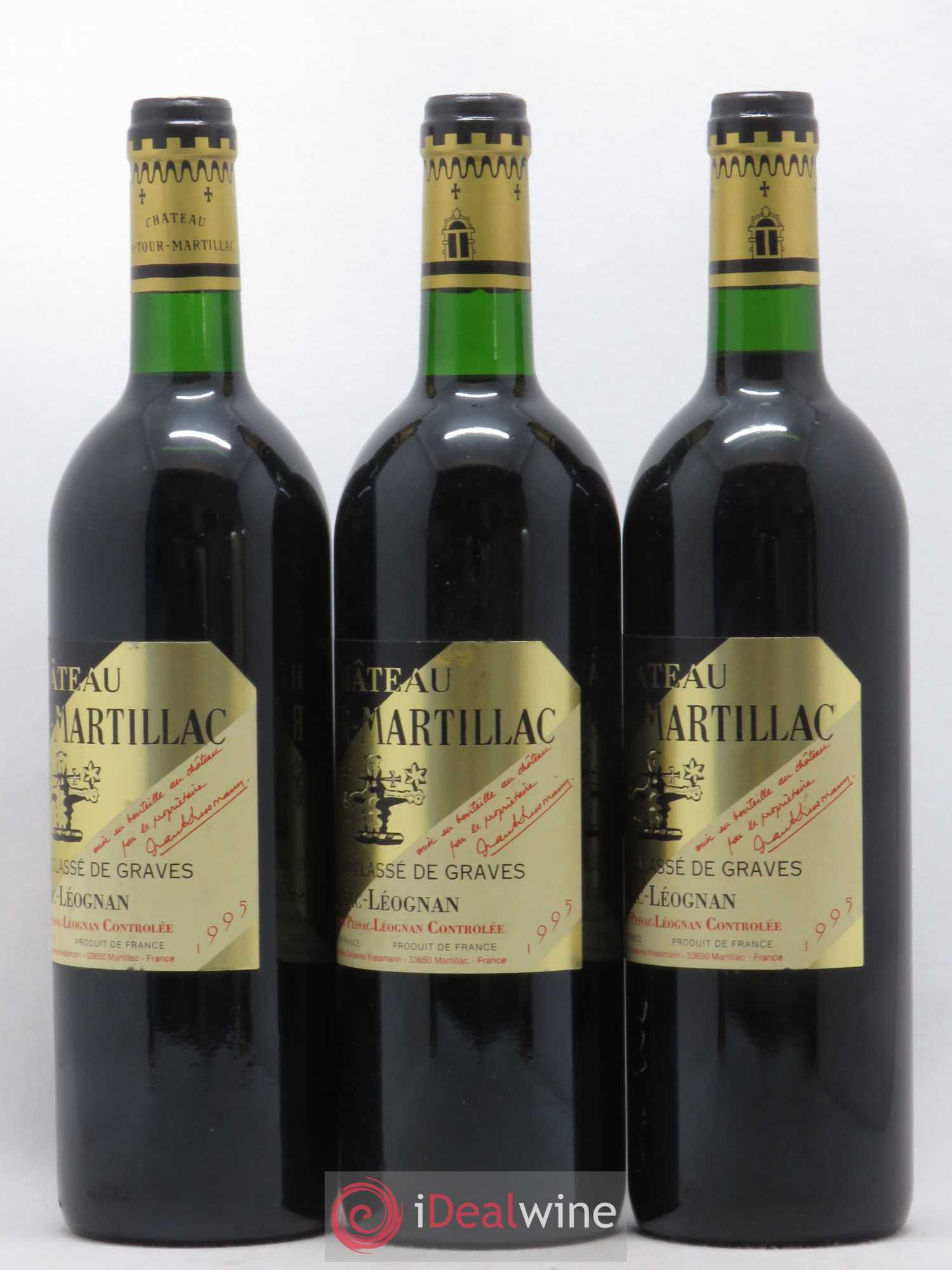 Château Latour-Martillac Cru Classé de Graves 1995 - Lot de 3 bouteilles - 1