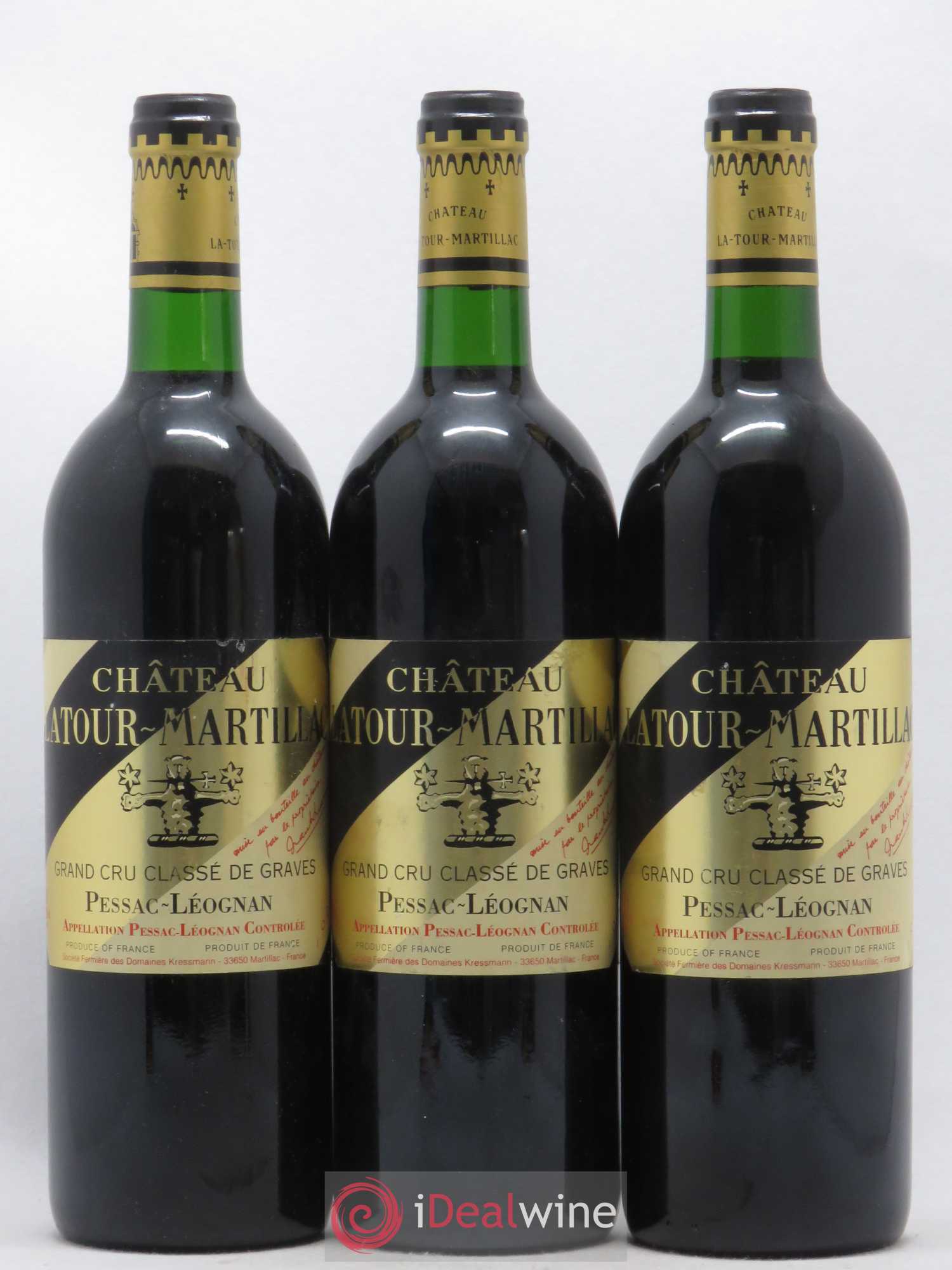 Château Latour-Martillac Cru Classé de Graves 1995 - Lot de 3 bouteilles - 0