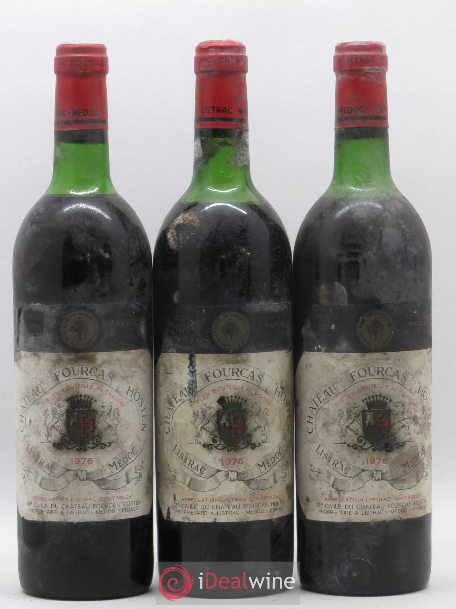 Château Fourcas Hosten Cru Bourgeois 1976 - Lot de 3 bouteilles - 0