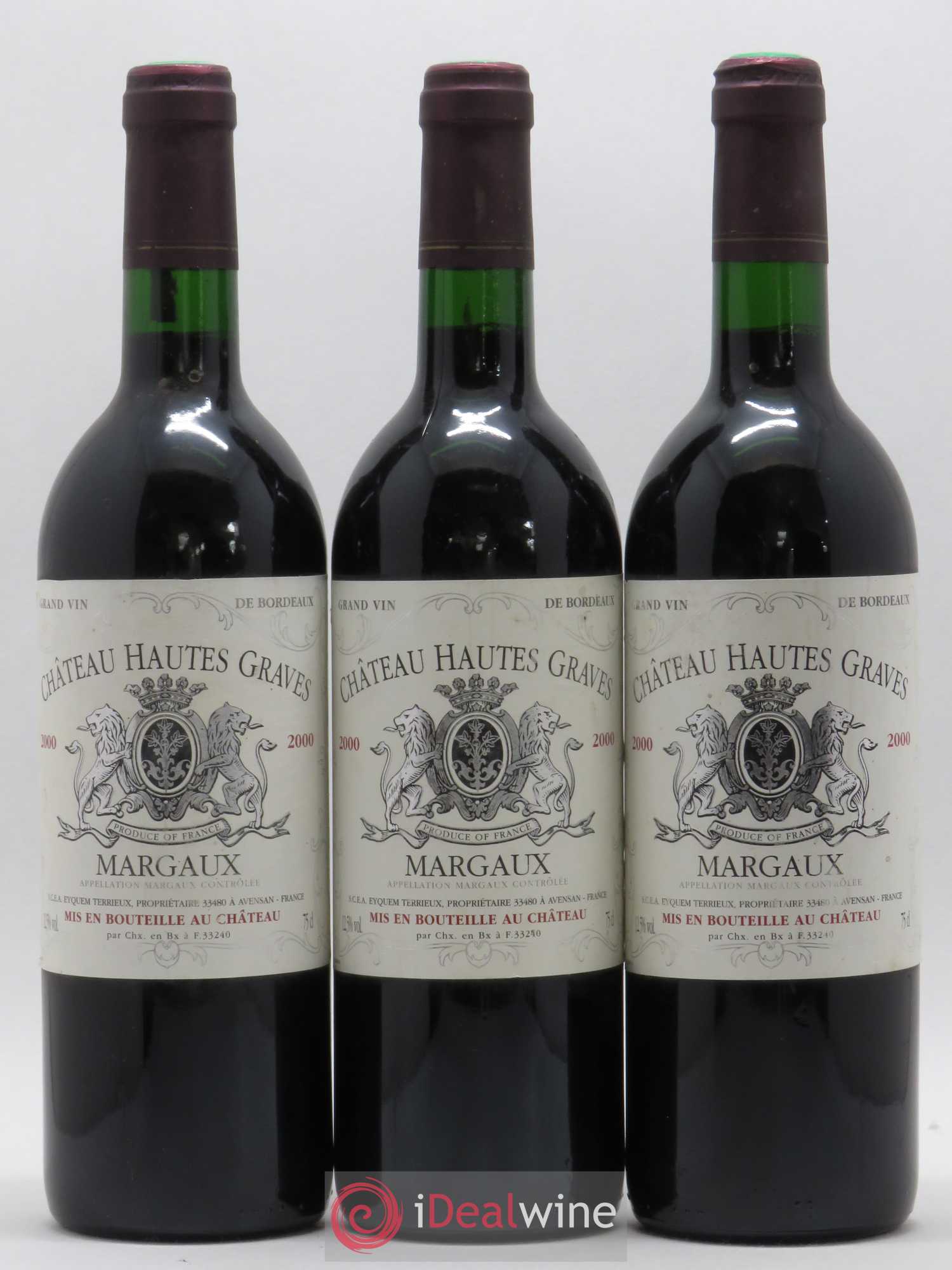 Bordeaux Margaux Hautes Graves 2000 - Posten von 3 Flaschen - 0