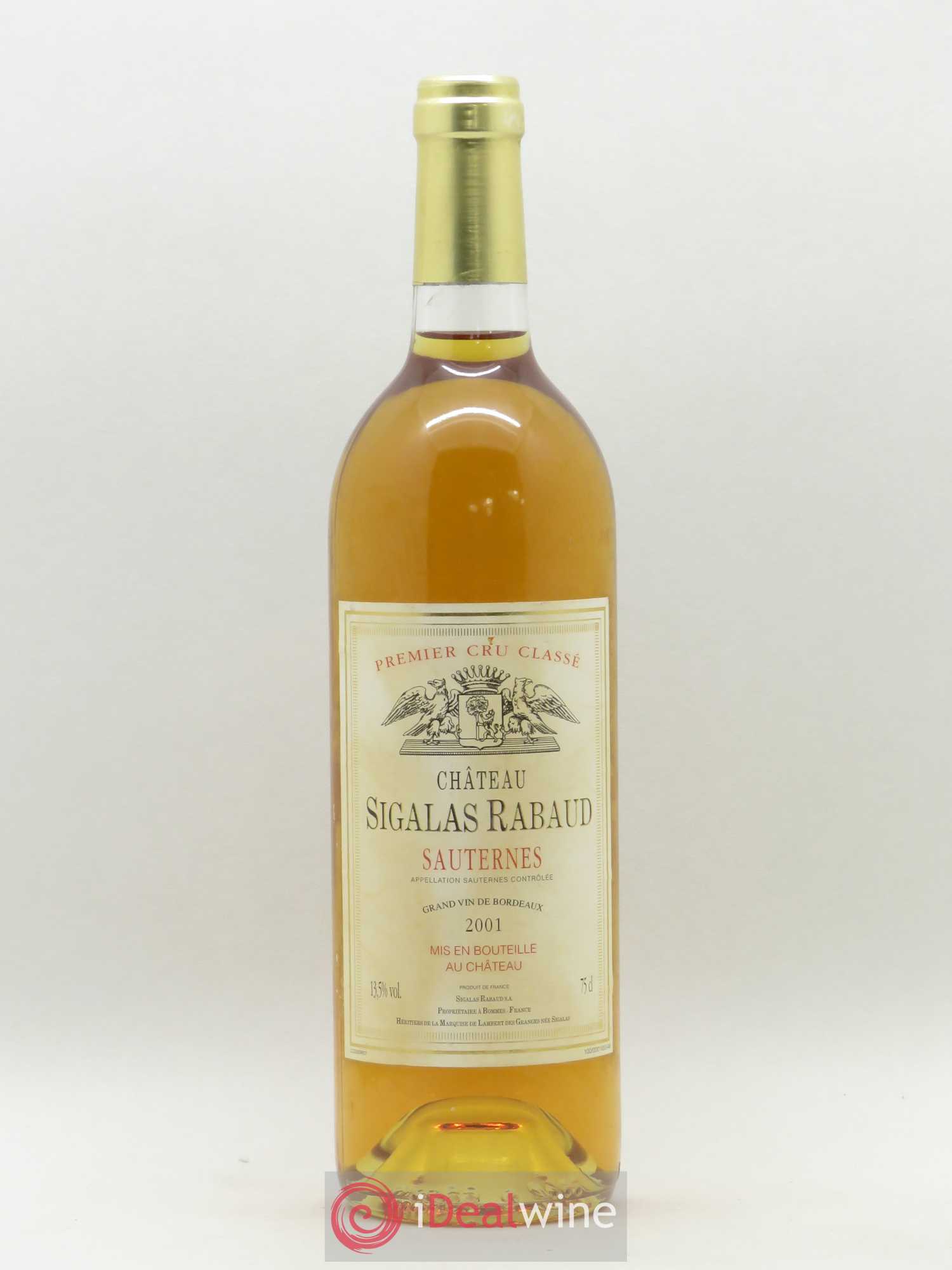 Château Sigalas Rabaud 1er Grand Cru Classé 2001 - Posten von 1 Flasche - 0