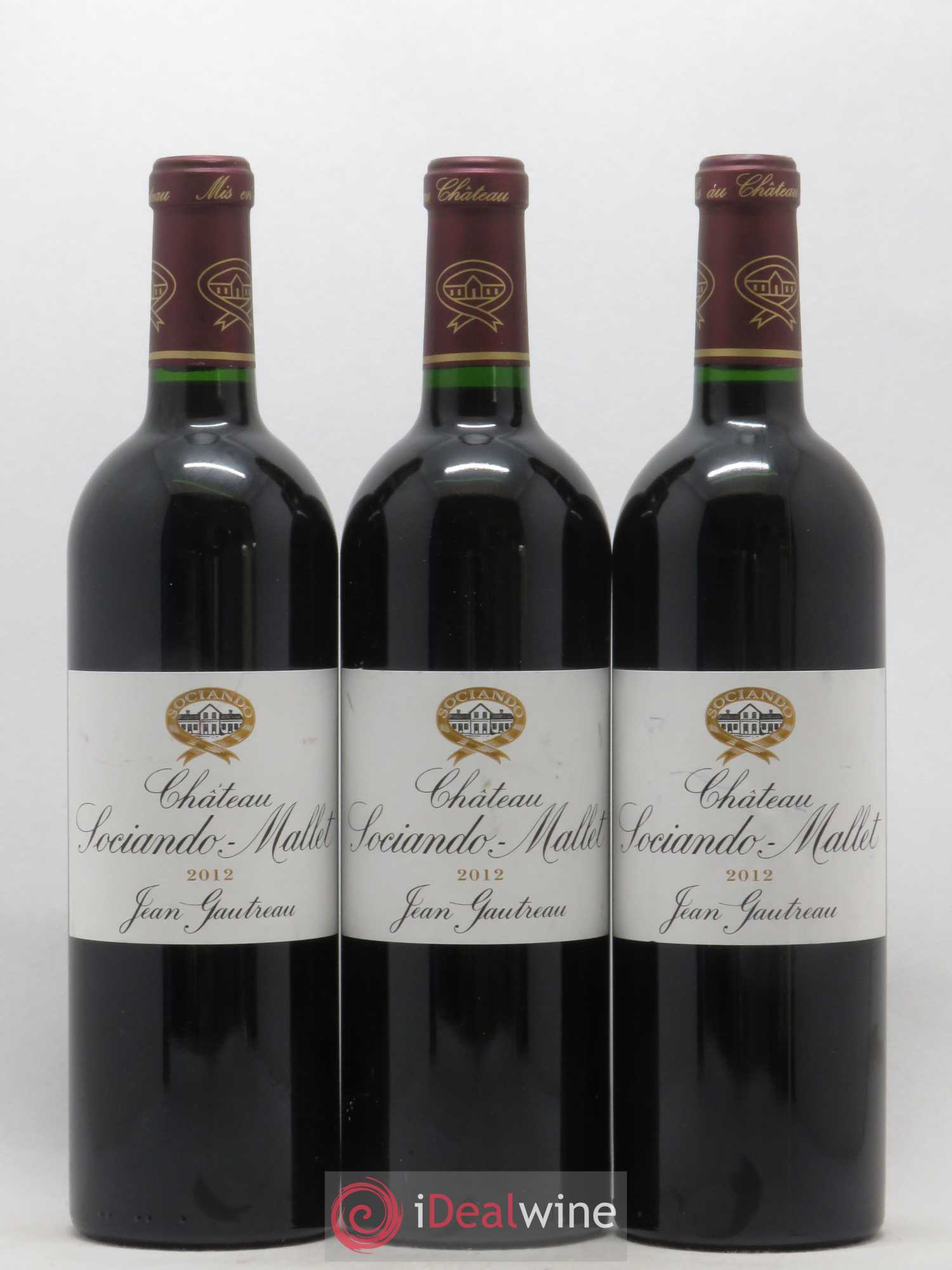 Château Sociando Mallet 2012 - Lot de 3 bouteilles - 0