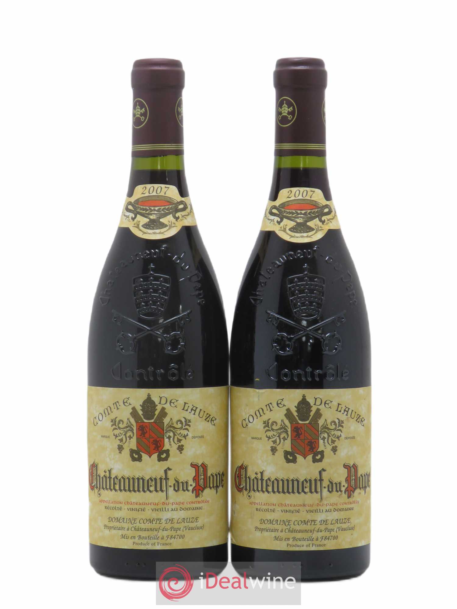 Châteauneuf-du-Pape Domaine Comte de Lauze 2007 - Posten von 2 Flaschen - 0