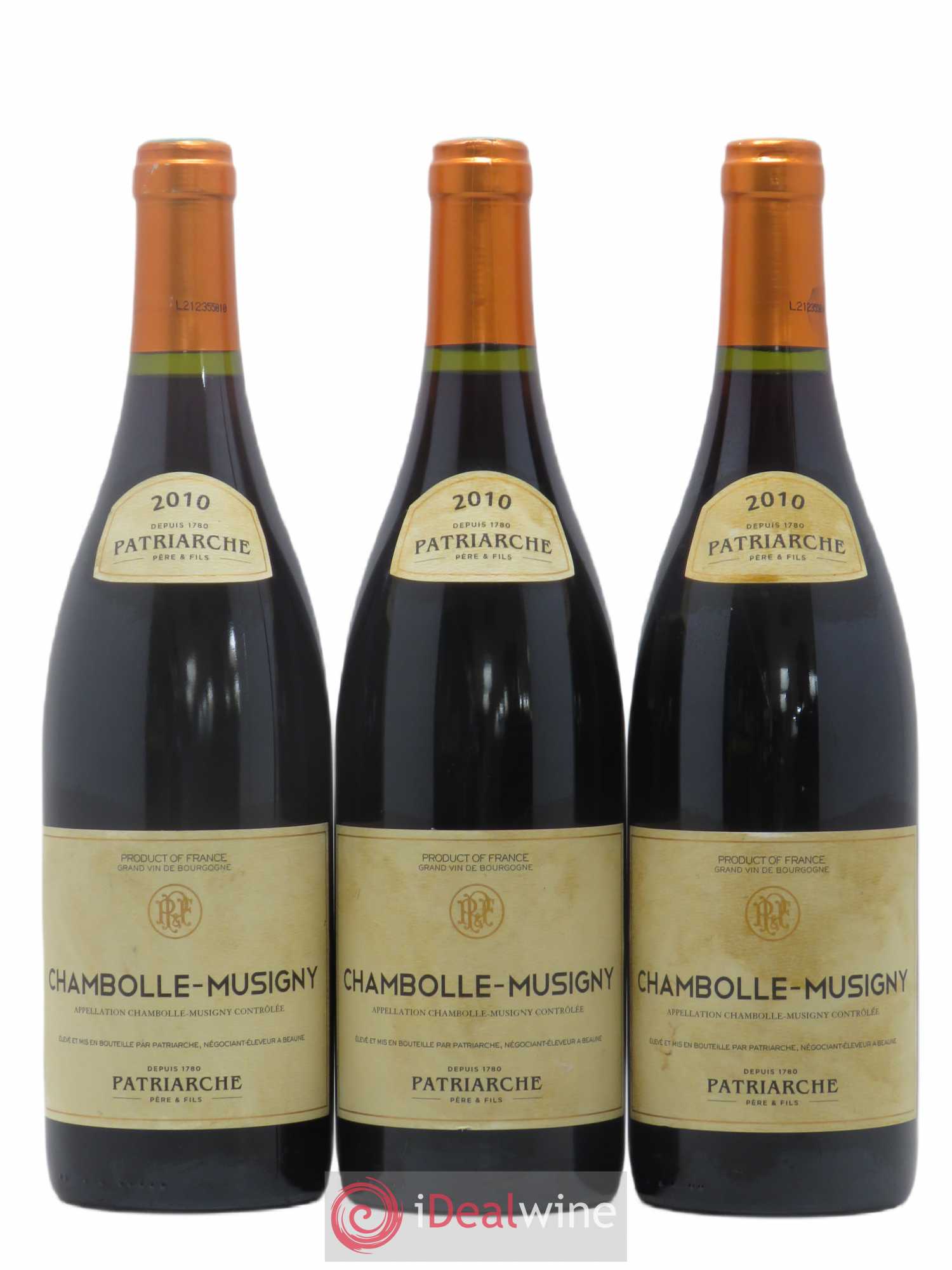 Chambolle-Musigny Patriarche 2010 - Lot de 3 bouteilles - 0