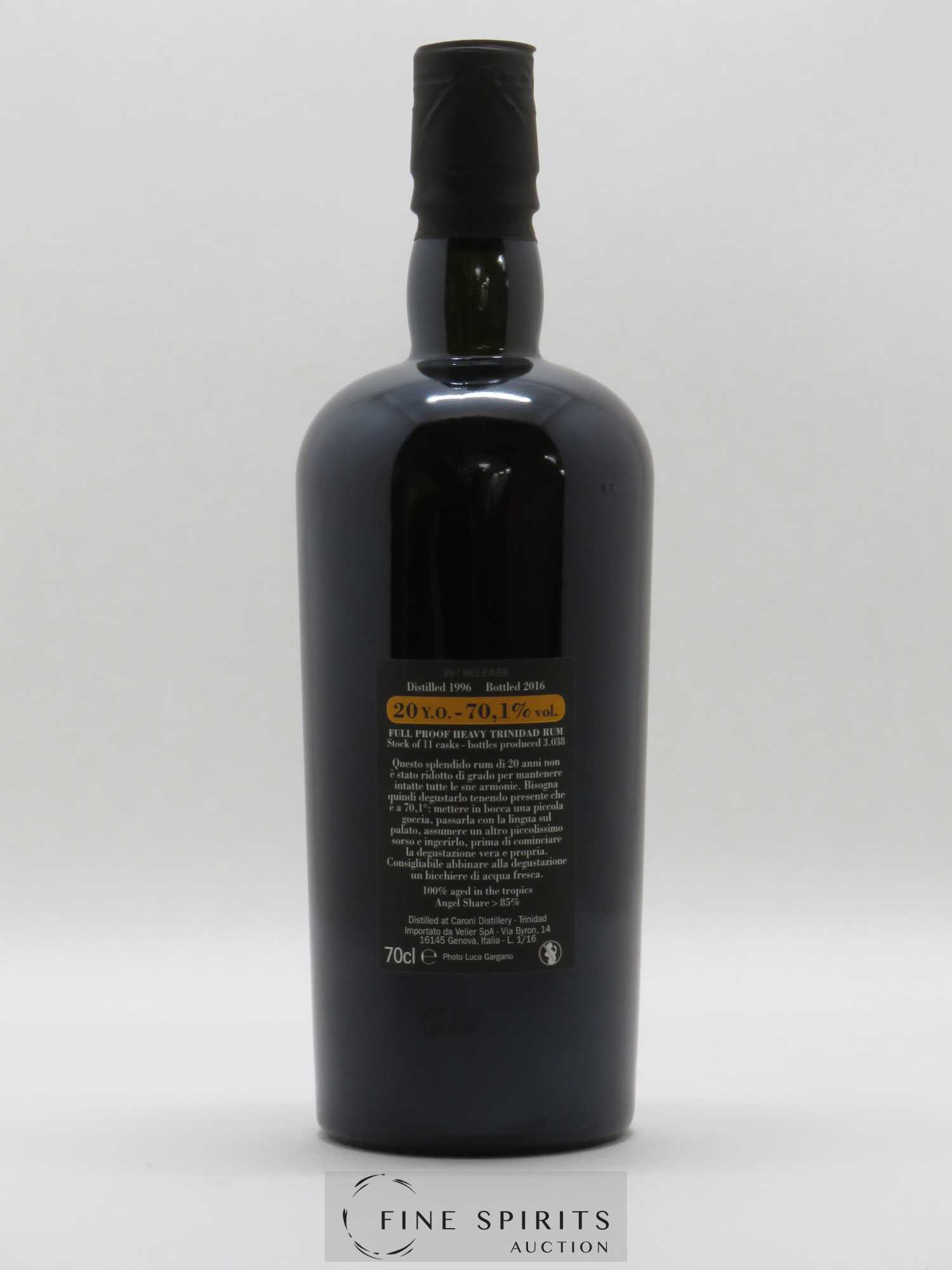 Caroni 20 years 1996 Velier Trespassers 35th Release - 3038 bottles - bottled 2016 Full Proof - Lot of 1 bottle - 1