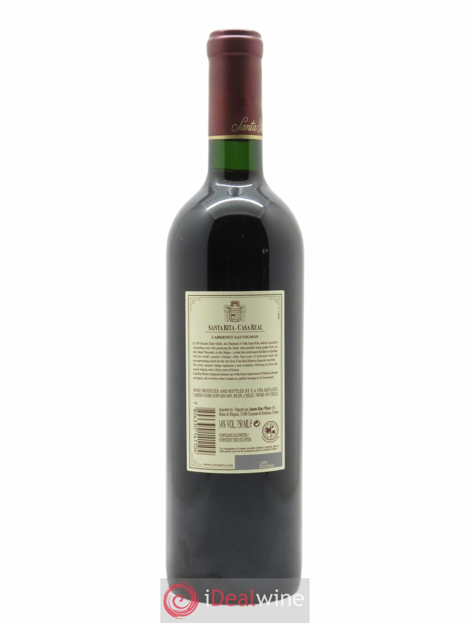 Maipo Valley Casa Real Reserva Especial Cabernet Sauvignon Santa Rita 2018 - Lot of 1 bottle - 1